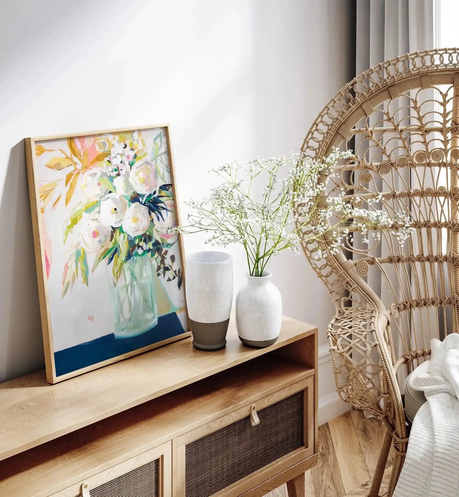 Aqua and Navy Bouquet by Jenny Westenhofer Art Print-PRINT-Olive et Oriel-Jenny Westenhofer-Buy-Australian-Art-Prints-Online-with-Olive-et-Oriel-Your-Artwork-Specialists-Austrailia-Decorate-With-Coastal-Photo-Wall-Art-Prints-From-Our-Beach-House-Artwork-Collection-Fine-Poster-and-Framed-Artwork