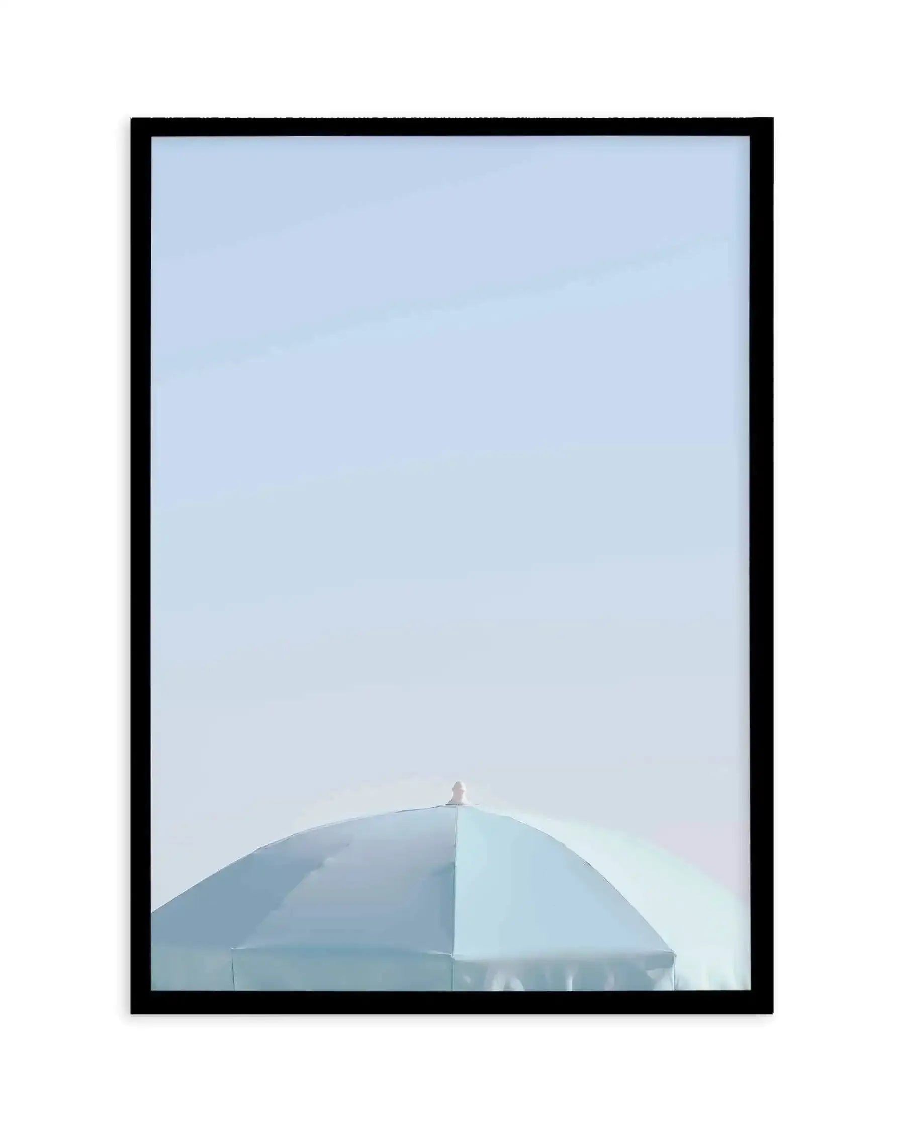 Aqua Parasol Art Print-PRINT-Olive et Oriel-Olive et Oriel-A5 | 5.8" x 8.3" | 14.8 x 21cm-Black-With White Border-Buy-Australian-Art-Prints-Online-with-Olive-et-Oriel-Your-Artwork-Specialists-Austrailia-Decorate-With-Coastal-Photo-Wall-Art-Prints-From-Our-Beach-House-Artwork-Collection-Fine-Poster-and-Framed-Artwork