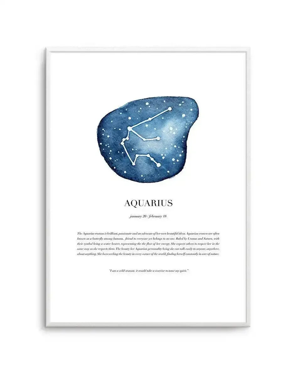 Aquarius | Watercolour Zodiac Art Print-PRINT-Olive et Oriel-Olive et Oriel-A5 | 5.8" x 8.3" | 14.8 x 21cm-Unframed Art Print-With White Border-Buy-Australian-Art-Prints-Online-with-Olive-et-Oriel-Your-Artwork-Specialists-Austrailia-Decorate-With-Coastal-Photo-Wall-Art-Prints-From-Our-Beach-House-Artwork-Collection-Fine-Poster-and-Framed-Artwork