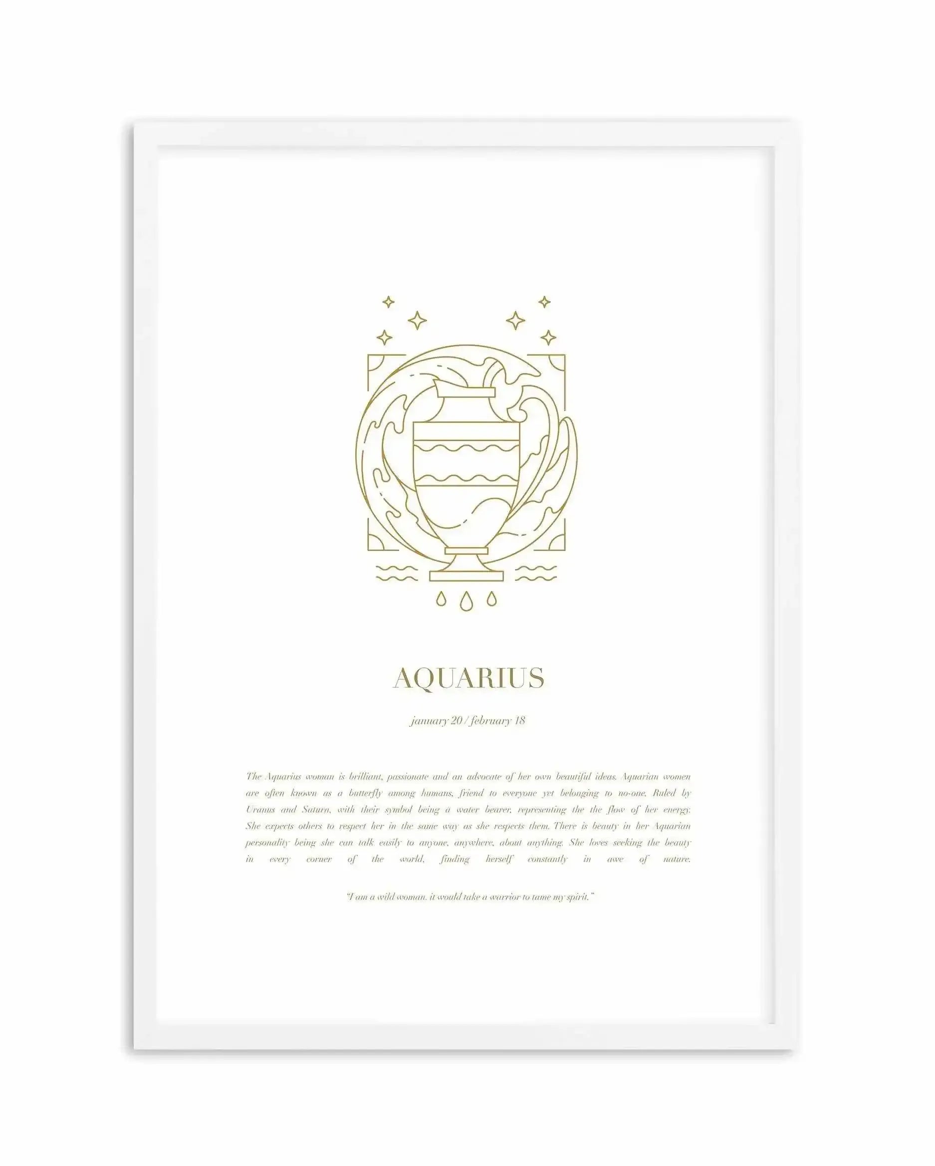 Aquarius | Celestial Zodiac Art Print-PRINT-Olive et Oriel-Olive et Oriel-A4 | 8.3" x 11.7" | 21 x 29.7cm-White-With White Border-Buy-Australian-Art-Prints-Online-with-Olive-et-Oriel-Your-Artwork-Specialists-Austrailia-Decorate-With-Coastal-Photo-Wall-Art-Prints-From-Our-Beach-House-Artwork-Collection-Fine-Poster-and-Framed-Artwork
