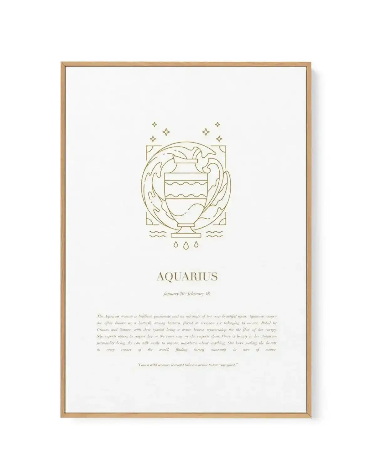 Aquarius | Celestial Zodiac | Framed Canvas-CANVAS-You can shop wall art online with Olive et Oriel for everything from abstract art to fun kids wall art. Our beautiful modern art prints and canvas art are available from large canvas prints to wall art paintings and our proudly Australian artwork collection offers only the highest quality framed large wall art and canvas art Australia - You can buy fashion photography prints or Hampton print posters and paintings on canvas from Olive et Oriel an
