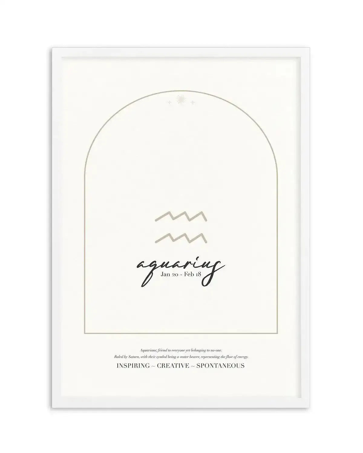 Aquarius Star Sign Art Print-PRINT-Olive et Oriel-Olive et Oriel-A4 | 8.3" x 11.7" | 21 x 29.7cm-White-With White Border-Buy-Australian-Art-Prints-Online-with-Olive-et-Oriel-Your-Artwork-Specialists-Austrailia-Decorate-With-Coastal-Photo-Wall-Art-Prints-From-Our-Beach-House-Artwork-Collection-Fine-Poster-and-Framed-Artwork
