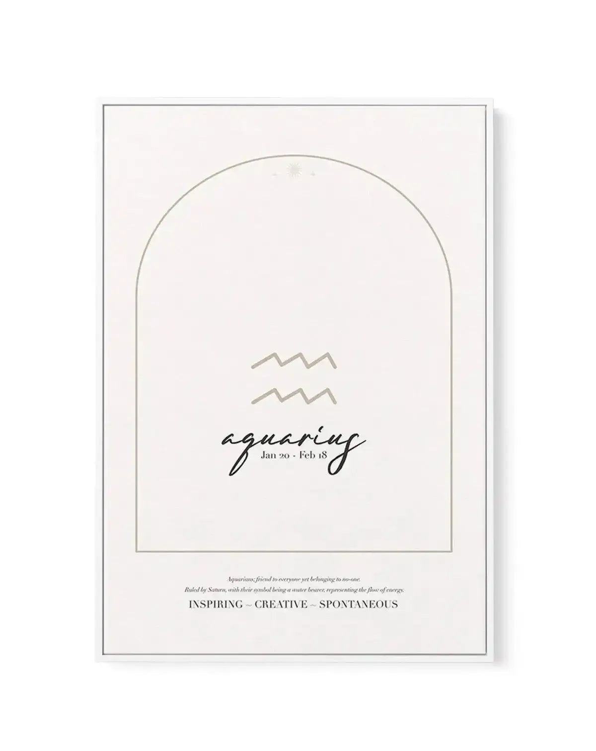 Aquarius Star Sign | Framed Canvas-CANVAS-You can shop wall art online with Olive et Oriel for everything from abstract art to fun kids wall art. Our beautiful modern art prints and canvas art are available from large canvas prints to wall art paintings and our proudly Australian artwork collection offers only the highest quality framed large wall art and canvas art Australia - You can buy fashion photography prints or Hampton print posters and paintings on canvas from Olive et Oriel and have th