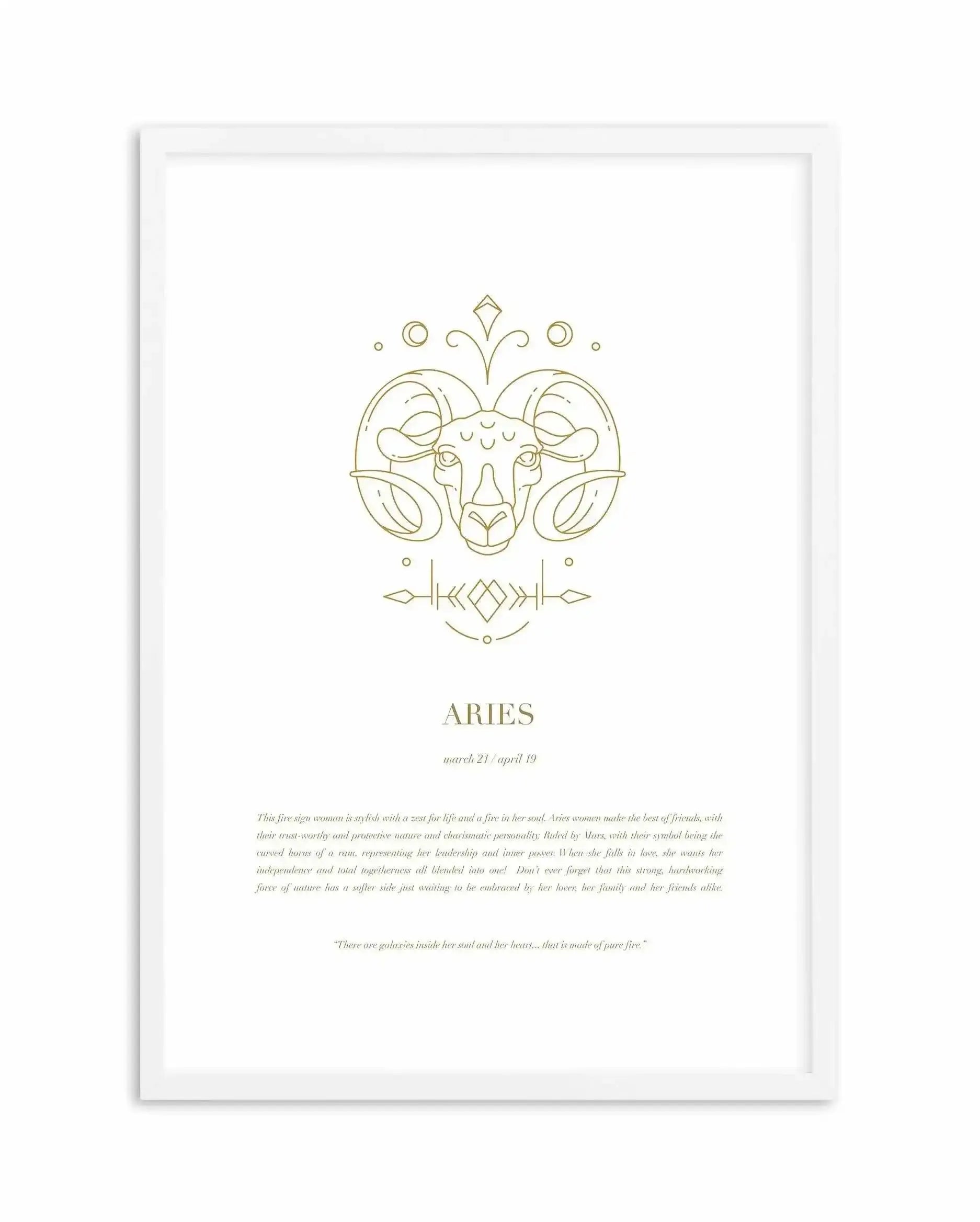 Aries | Celestial Zodiac Art Print-PRINT-Olive et Oriel-Olive et Oriel-A4 | 8.3" x 11.7" | 21 x 29.7cm-White-With White Border-Buy-Australian-Art-Prints-Online-with-Olive-et-Oriel-Your-Artwork-Specialists-Austrailia-Decorate-With-Coastal-Photo-Wall-Art-Prints-From-Our-Beach-House-Artwork-Collection-Fine-Poster-and-Framed-Artwork