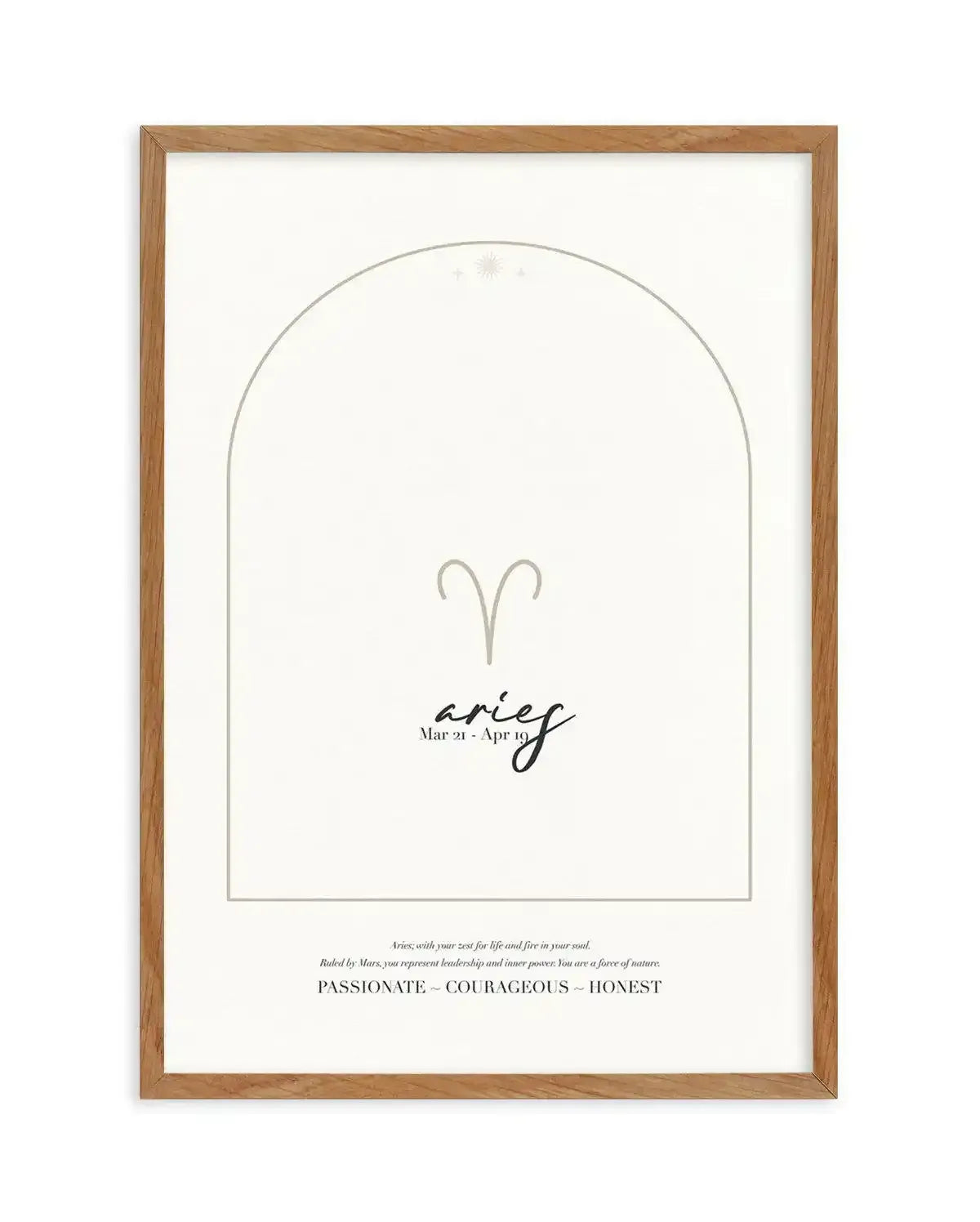 Aries Star Sign Art Print-PRINT-Olive et Oriel-Olive et Oriel-50x70 cm | 19.6" x 27.5"-Walnut-With White Border-Buy-Australian-Art-Prints-Online-with-Olive-et-Oriel-Your-Artwork-Specialists-Austrailia-Decorate-With-Coastal-Photo-Wall-Art-Prints-From-Our-Beach-House-Artwork-Collection-Fine-Poster-and-Framed-Artwork