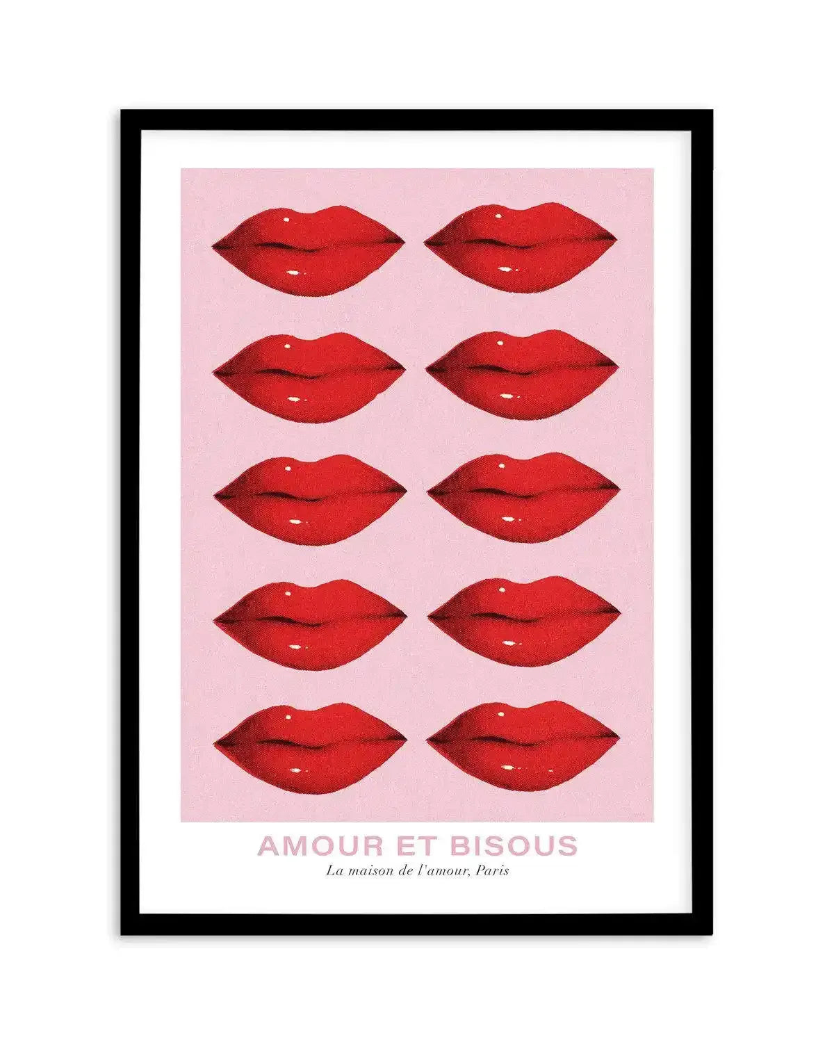 Amour et Bisous Art Print-PRINT-Olive et Oriel-Olive et Oriel-A5 | 5.8" x 8.3" | 14.8 x 21cm-Black-With White Border-Buy-Australian-Art-Prints-Online-with-Olive-et-Oriel-Your-Artwork-Specialists-Austrailia-Decorate-With-Coastal-Photo-Wall-Art-Prints-From-Our-Beach-House-Artwork-Collection-Fine-Poster-and-Framed-Artwork