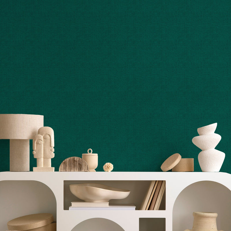 Ashsa in Dark Green Commercial Vinyl Wallcovering-Commercial Wallcoverings-Olive et Oriel-Luxury commercial-grade embossed and textured vinyl wallcovering durable fire-rated washable stain-resistant and customizable perfect for hotels offices retail childcare healthcare and hospital spaces vinyl wallpaper