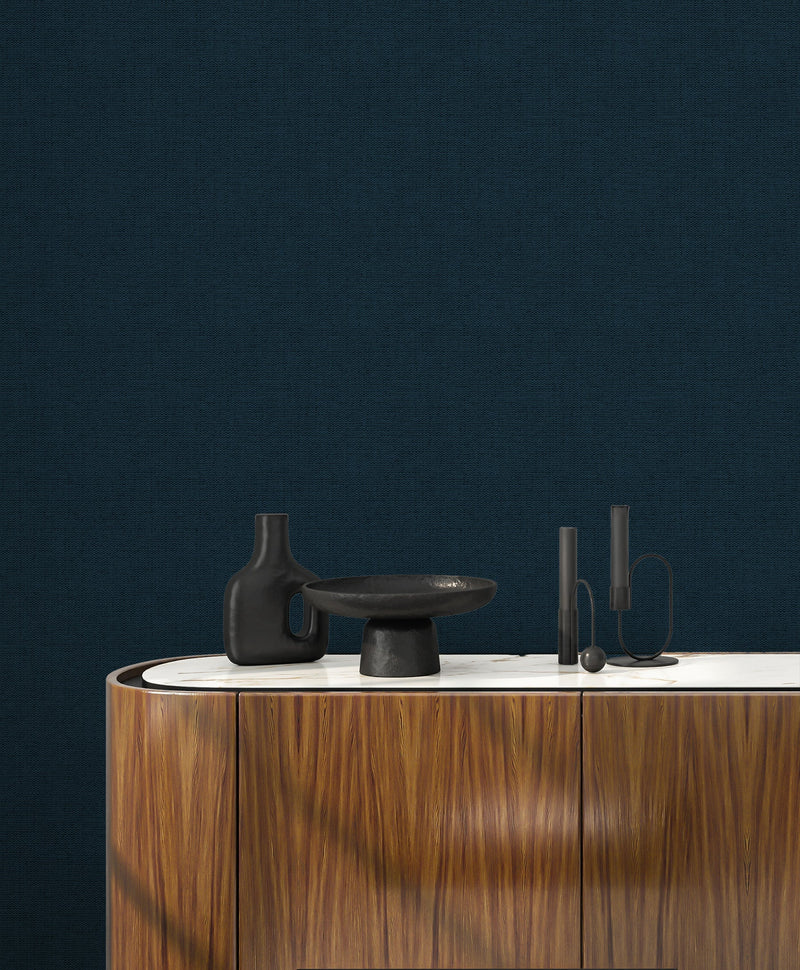 Ashsa in Navy Blue Commercial Vinyl Wallcovering-Commercial Wallcoverings-Olive et Oriel-Luxury commercial-grade embossed and textured vinyl wallcovering durable fire-rated washable stain-resistant and customizable perfect for hotels offices retail childcare healthcare and hospital spaces vinyl wallpaper