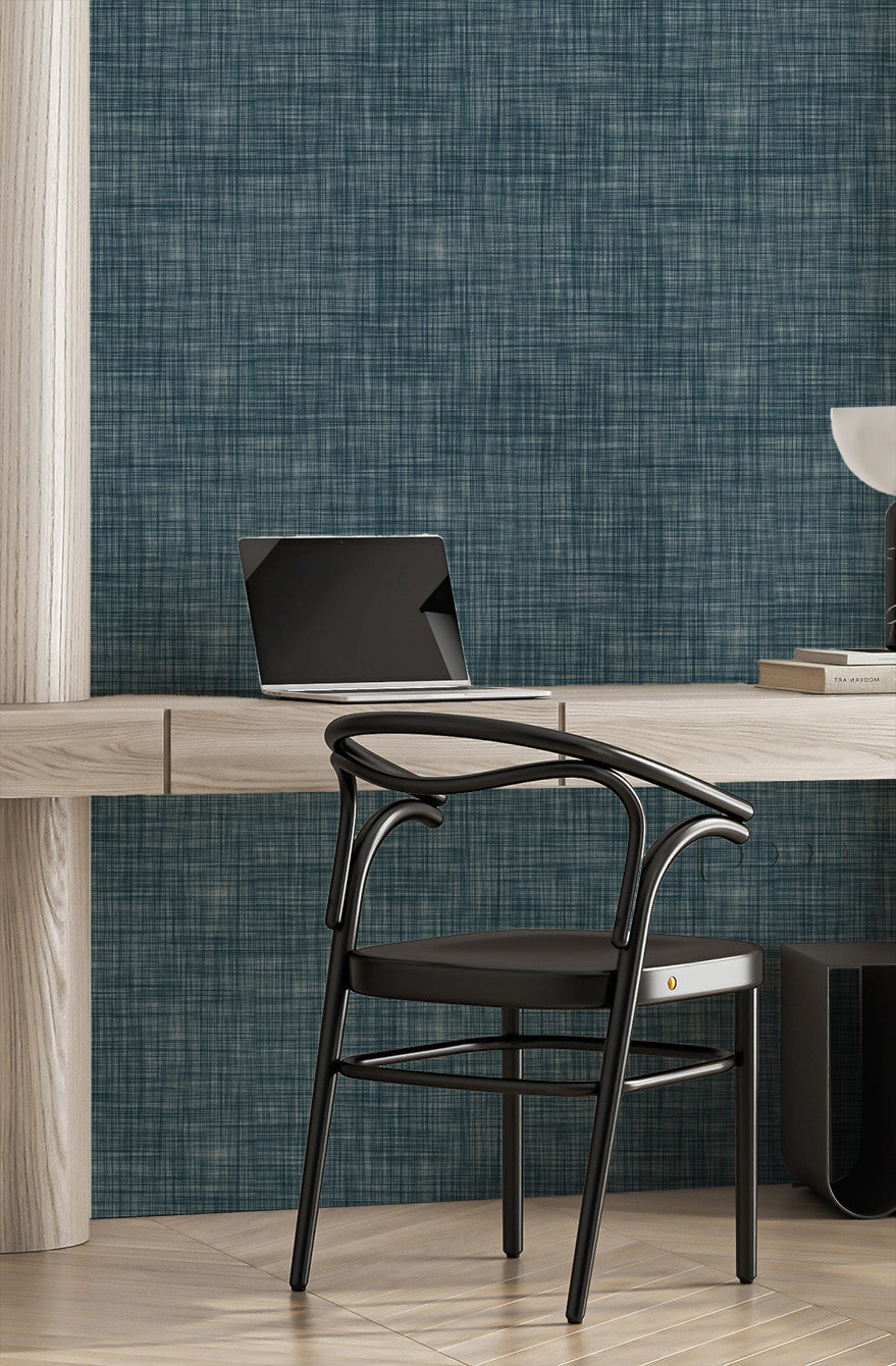 Aspen in Navy Commercial Vinyl Wallcovering-Commercial Wallcoverings-Olive et Oriel-Luxury commercial-grade embossed and textured vinyl wallcovering durable fire-rated washable stain-resistant and customizable perfect for hotels offices retail childcare healthcare and hospital spaces vinyl wallpaper