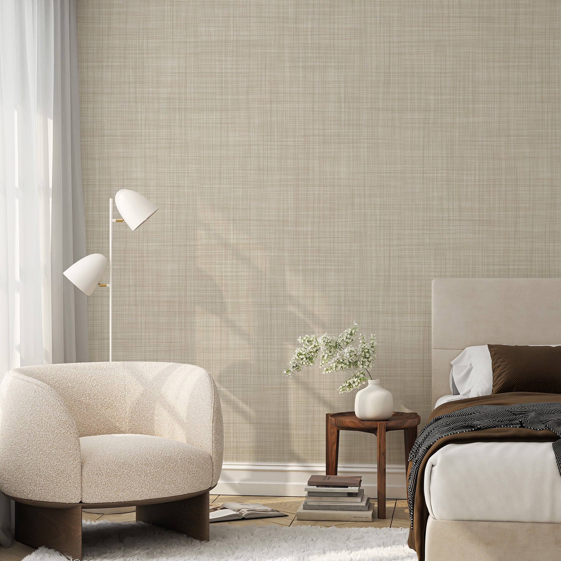 Aspen in Oat Commercial Vinyl Wallcovering-Commercial Wallcoverings-Olive et Oriel-Luxury commercial-grade embossed and textured vinyl wallcovering durable fire-rated washable stain-resistant and customizable perfect for hotels offices retail childcare healthcare and hospital spaces vinyl wallpaper