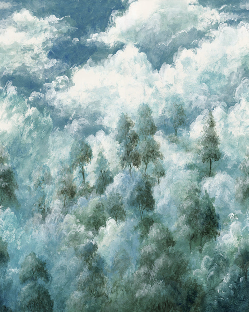 Aspen Sky Panoramic Painted Mural Wallpaper from Olive et Oriel where you can shop wallpaper and artworks online