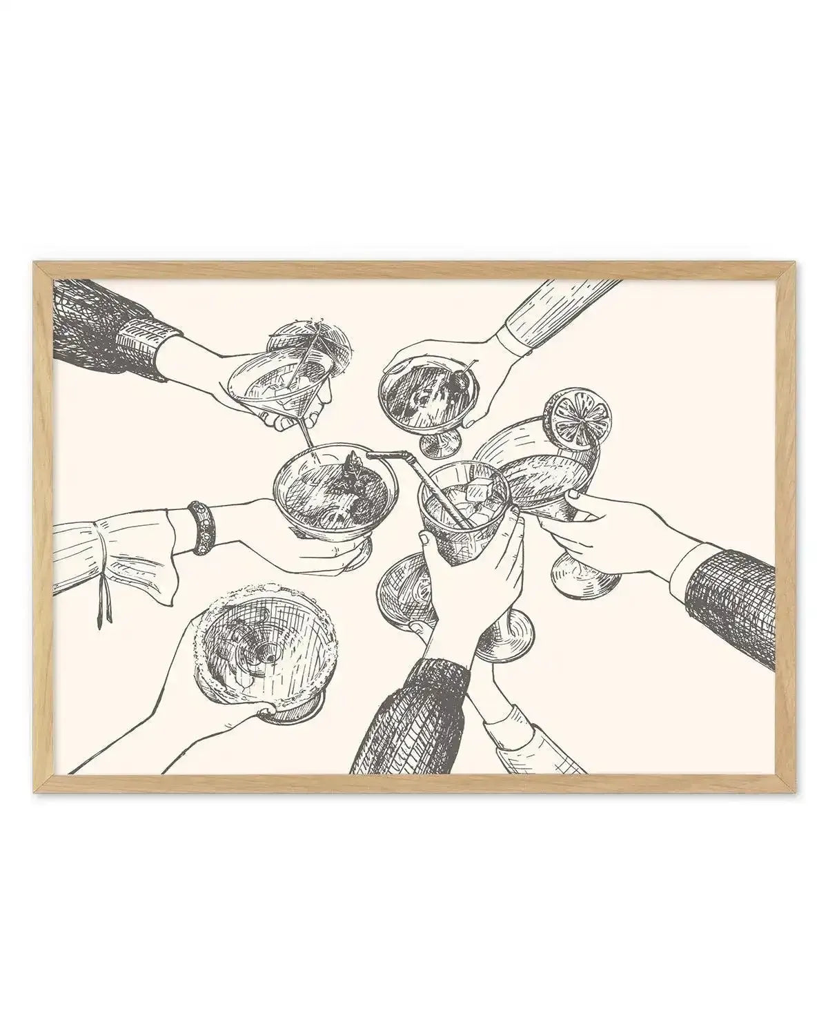 At The Bar Art Print-PRINT-Olive et Oriel-Olive et Oriel-A5 | 5.8" x 8.3" | 14.8 x 21cm-Oak-With White Border-Buy-Australian-Art-Prints-Online-with-Olive-et-Oriel-Your-Artwork-Specialists-Austrailia-Decorate-With-Coastal-Photo-Wall-Art-Prints-From-Our-Beach-House-Artwork-Collection-Fine-Poster-and-Framed-Artwork