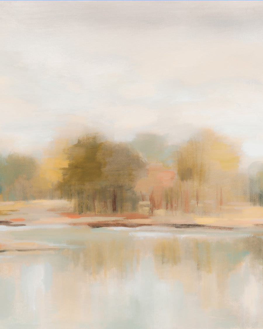 Autumn View Painted Mural Wallpaper from Olive et Oriel where you can shop wallpaper and artworks online