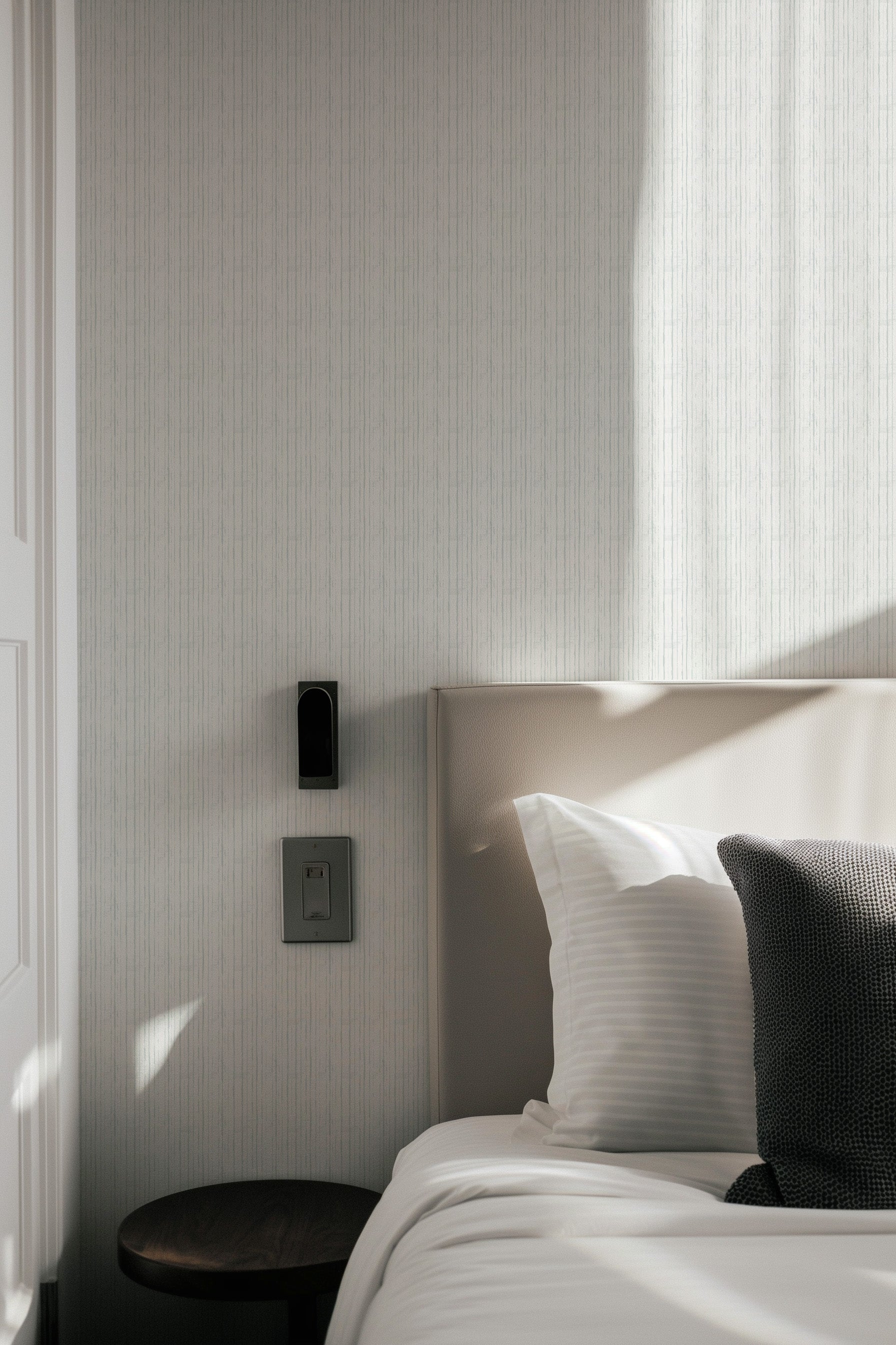 Balmain in Glacier Commercial Vinyl Wallcovering-Commercial Wallcoverings-Olive et Oriel-Luxury commercial-grade embossed and textured vinyl wallcovering durable fire-rated washable stain-resistant and customizable perfect for hotels offices retail childcare healthcare and hospital spaces vinyl wallpaper