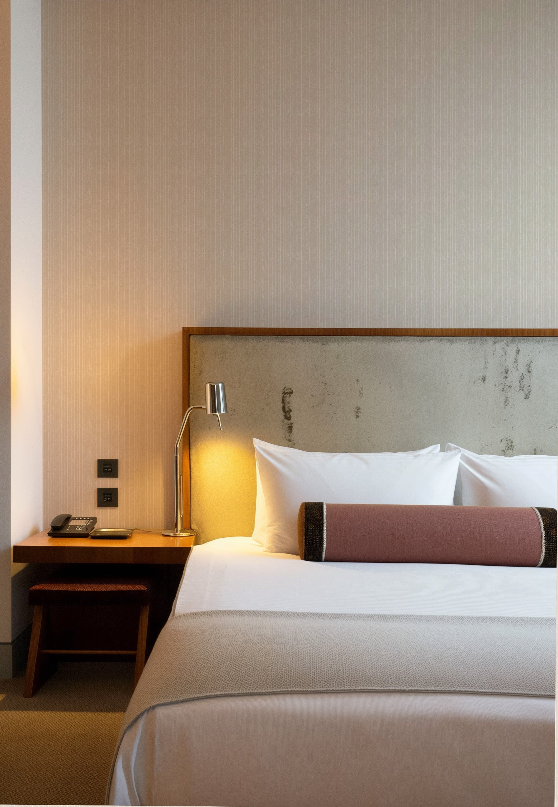 Balmain in Oat Commercial Vinyl Wallcovering-Commercial Wallcoverings-Olive et Oriel-Luxury commercial-grade embossed and textured vinyl wallcovering durable fire-rated washable stain-resistant and customizable perfect for hotels offices retail childcare healthcare and hospital spaces vinyl wallpaper