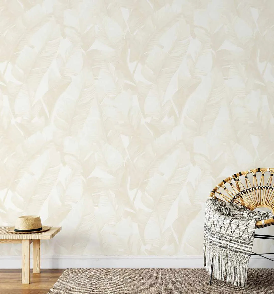 Banana Leaf Palms | Sand Wallpaper - Olive et Oriel