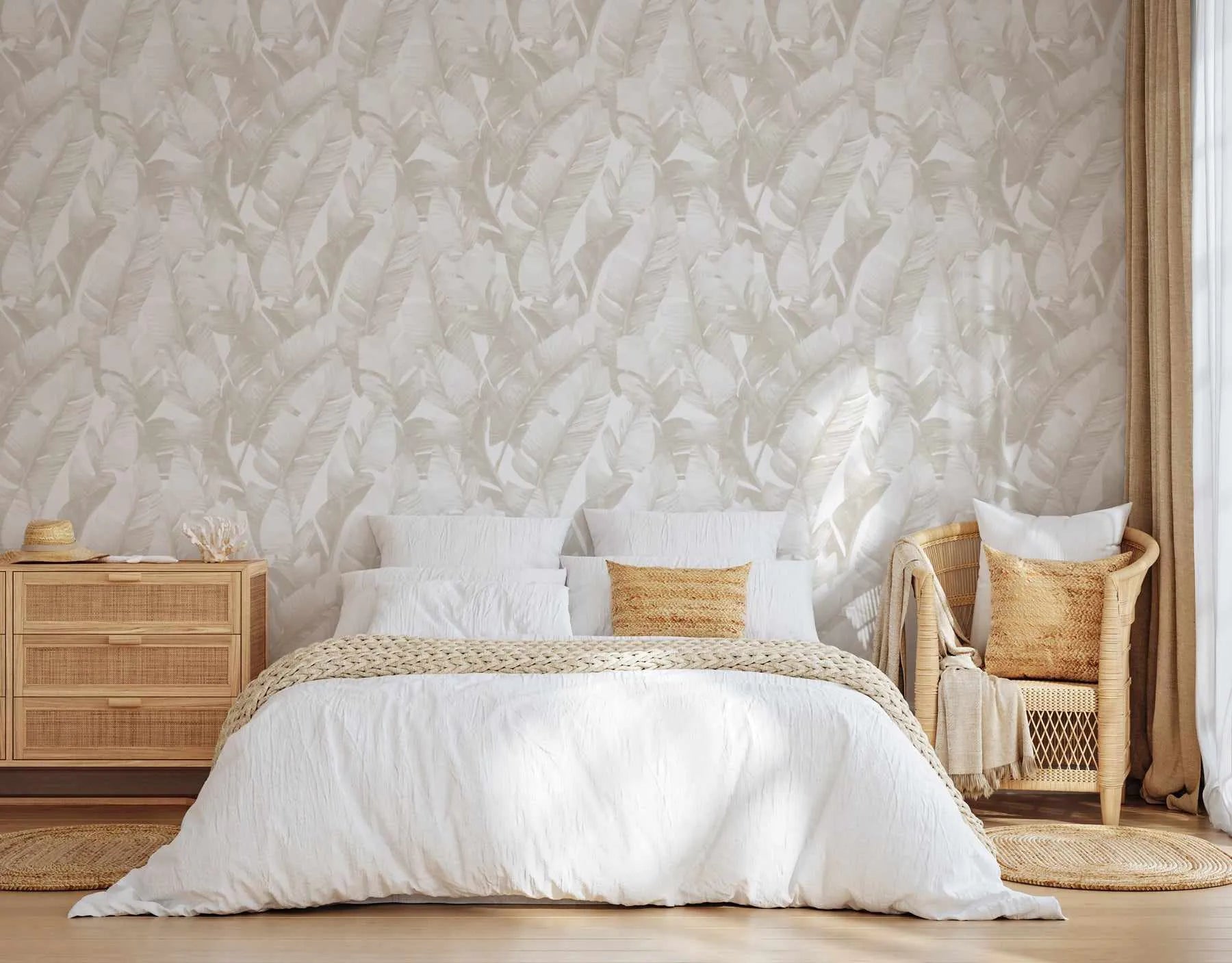 Banana Leaf Palms | Sepia Wallpaper from Olive et Oriel where you can shop wallpaper and artworks online