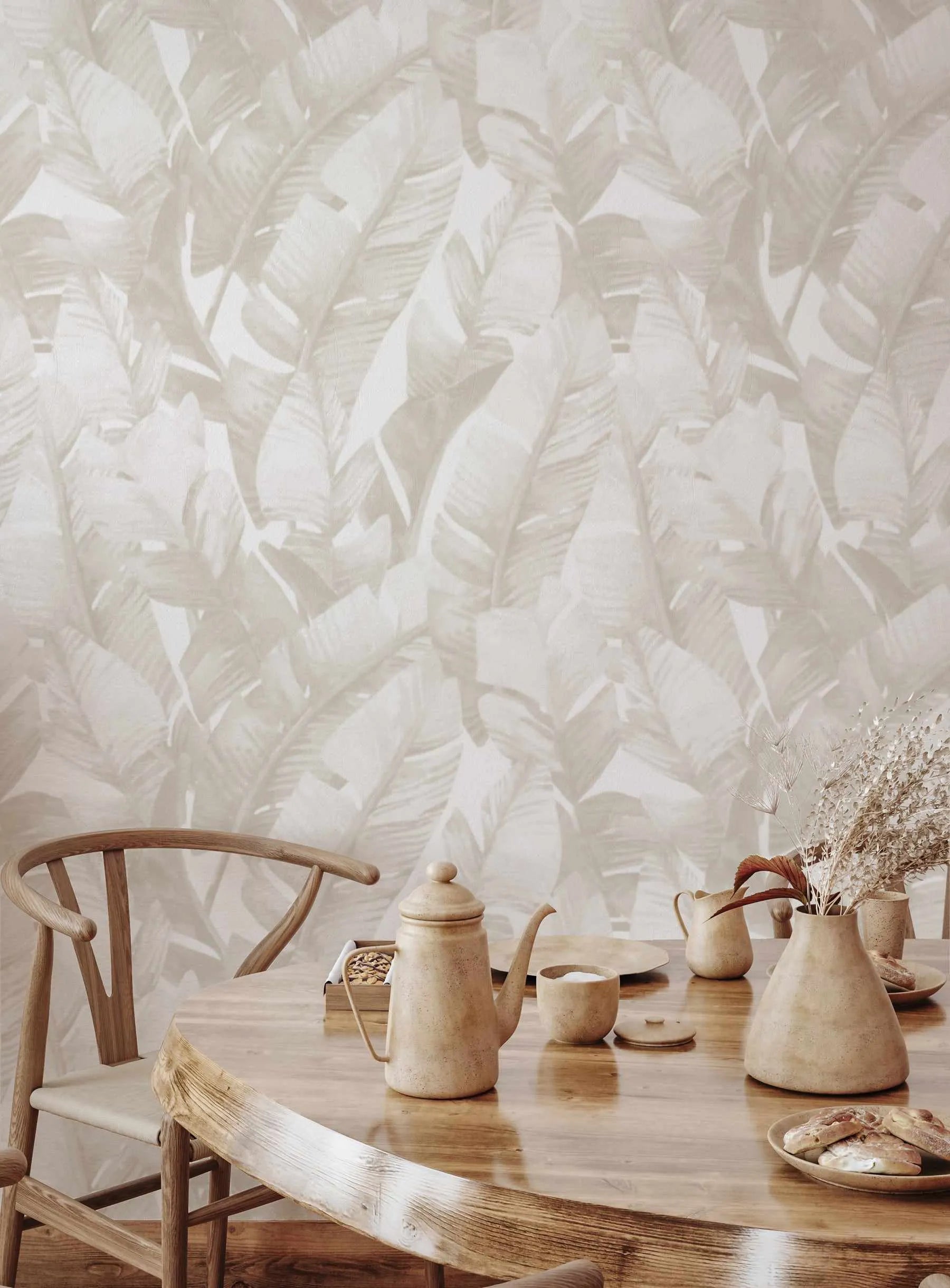 Banana Leaf Palms | Sepia Wallpaper from Olive et Oriel where you can shop wallpaper and artworks online