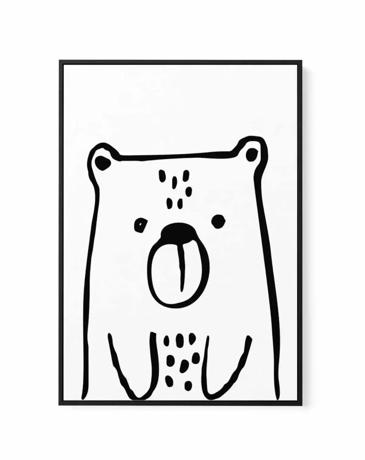 Bear B&W | Framed Canvas-CANVAS-You can shop wall art online with Olive et Oriel for everything from abstract art to fun kids wall art. Our beautiful modern art prints and canvas art are available from large canvas prints to wall art paintings and our proudly Australian artwork collection offers only the highest quality framed large wall art and canvas art Australia - You can buy fashion photography prints or Hampton print posters and paintings on canvas from Olive et Oriel and have them deliver