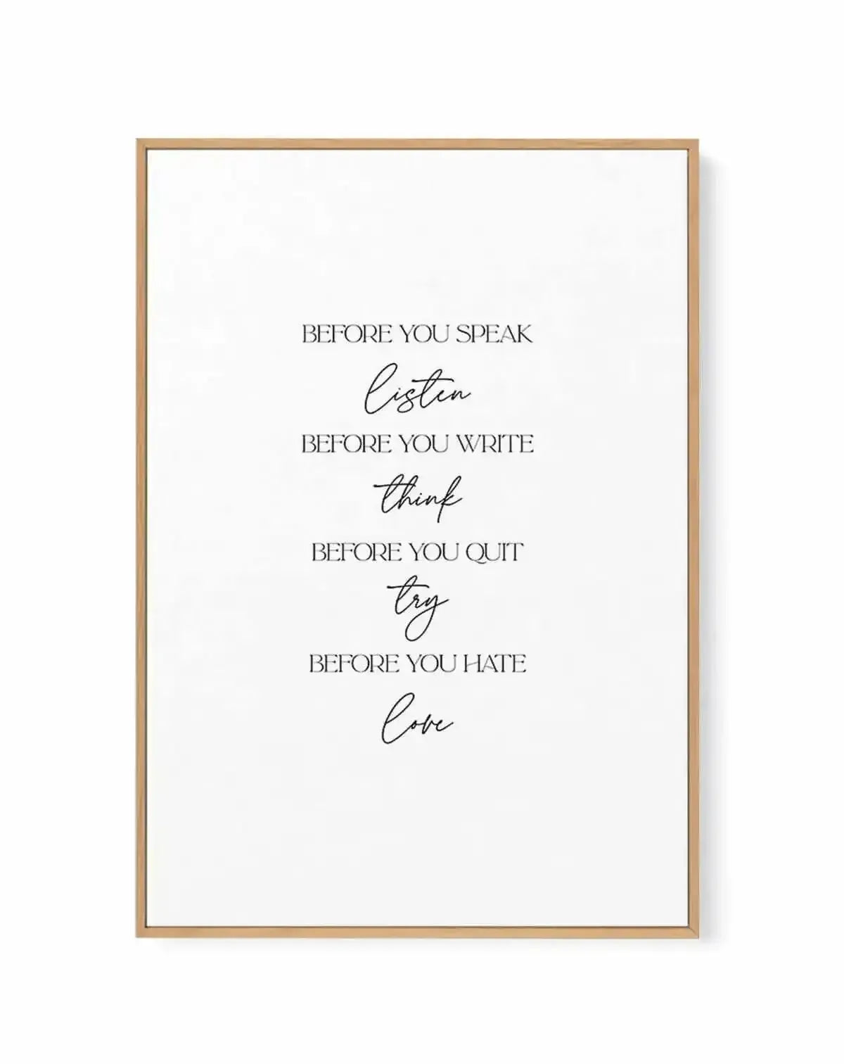 Before You Do | Framed Canvas Art Print from Olive et Oriel where you can shop wallpaper and artworks online