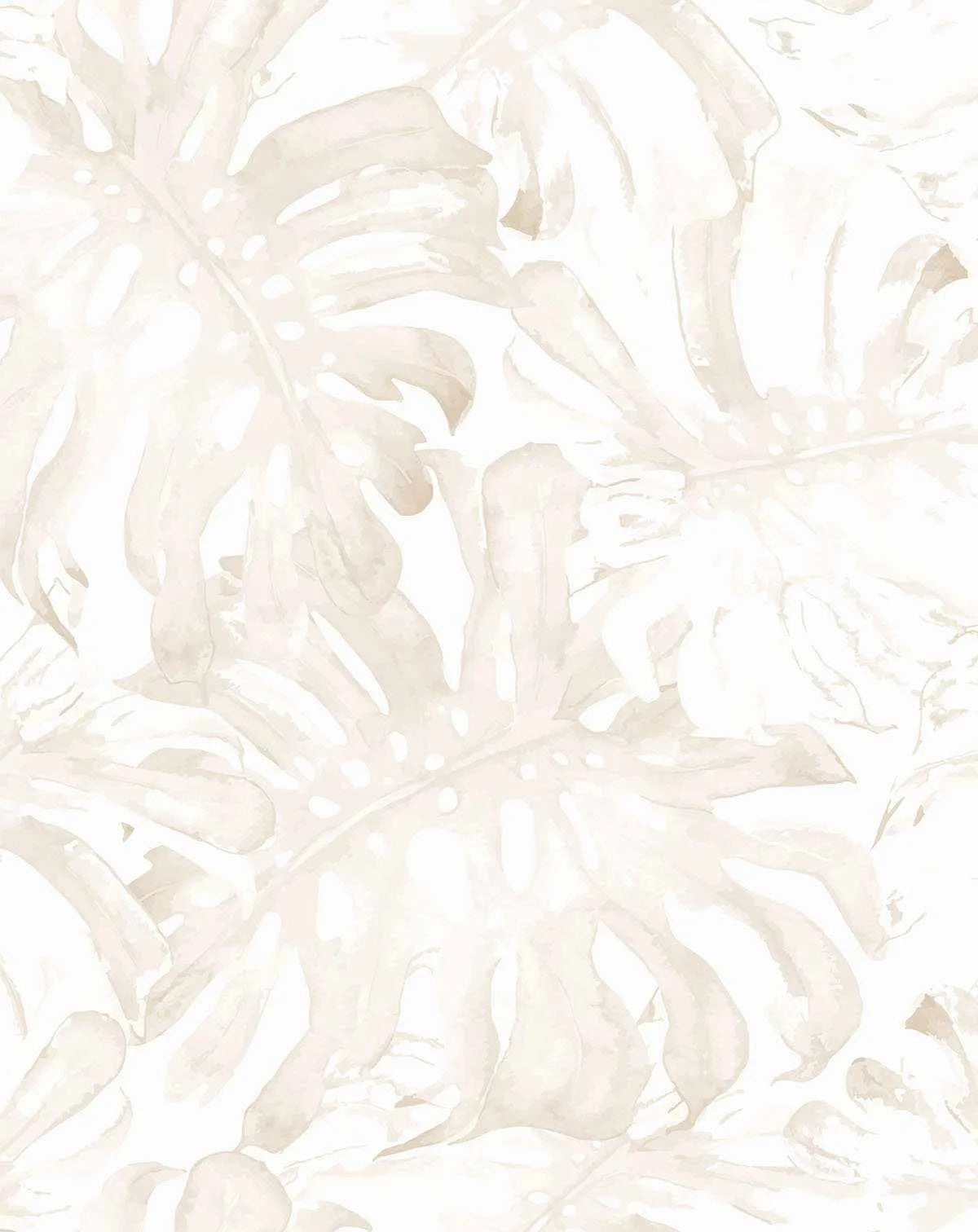 Beige Monstera Wallpaper - Olive et Oriel