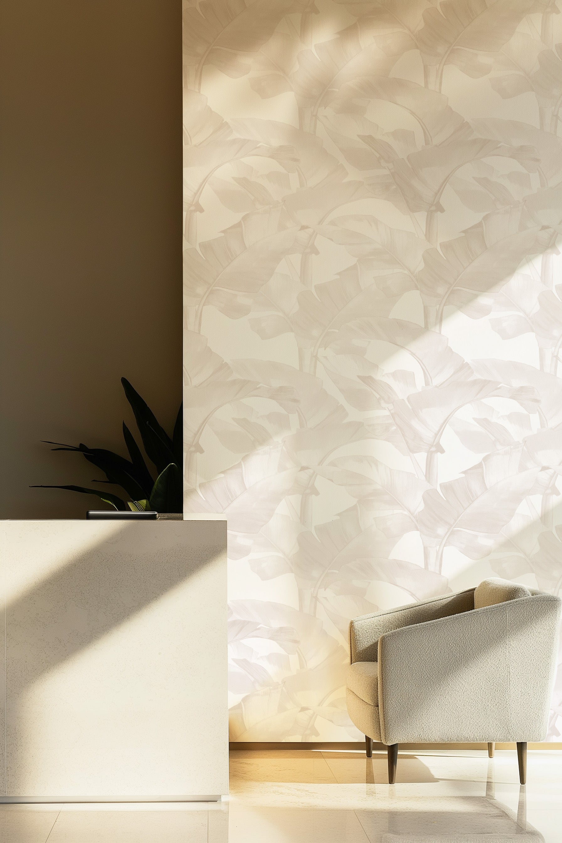 Bermuda in Taupe Commercial Vinyl Wallcovering-Commercial Wallcoverings-Olive et Oriel-Luxury commercial-grade embossed and textured vinyl wallcovering durable fire-rated washable stain-resistant and customizable perfect for hotels offices retail childcare healthcare and hospital spaces vinyl wallpaper