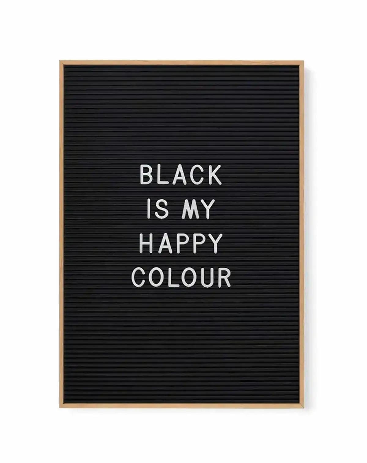 Black Is My Happy Colour | Framed Canvas Art Print from Olive et Oriel where you can shop wallpaper and artworks online