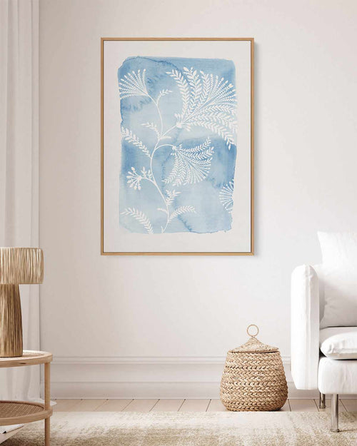 Blooming Blue | Framed Canvas Art Print