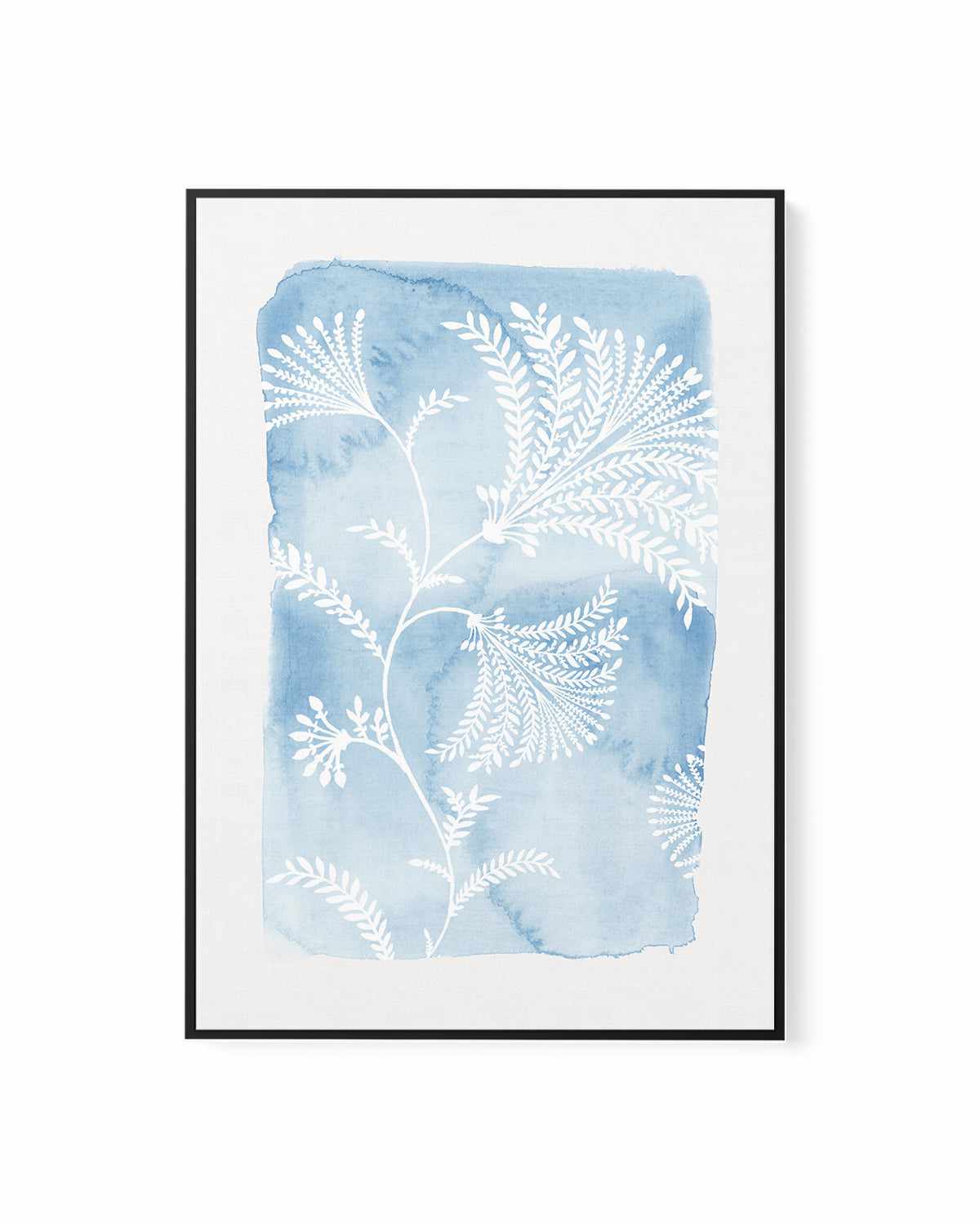 Blooming Blue | Framed Canvas Art Print