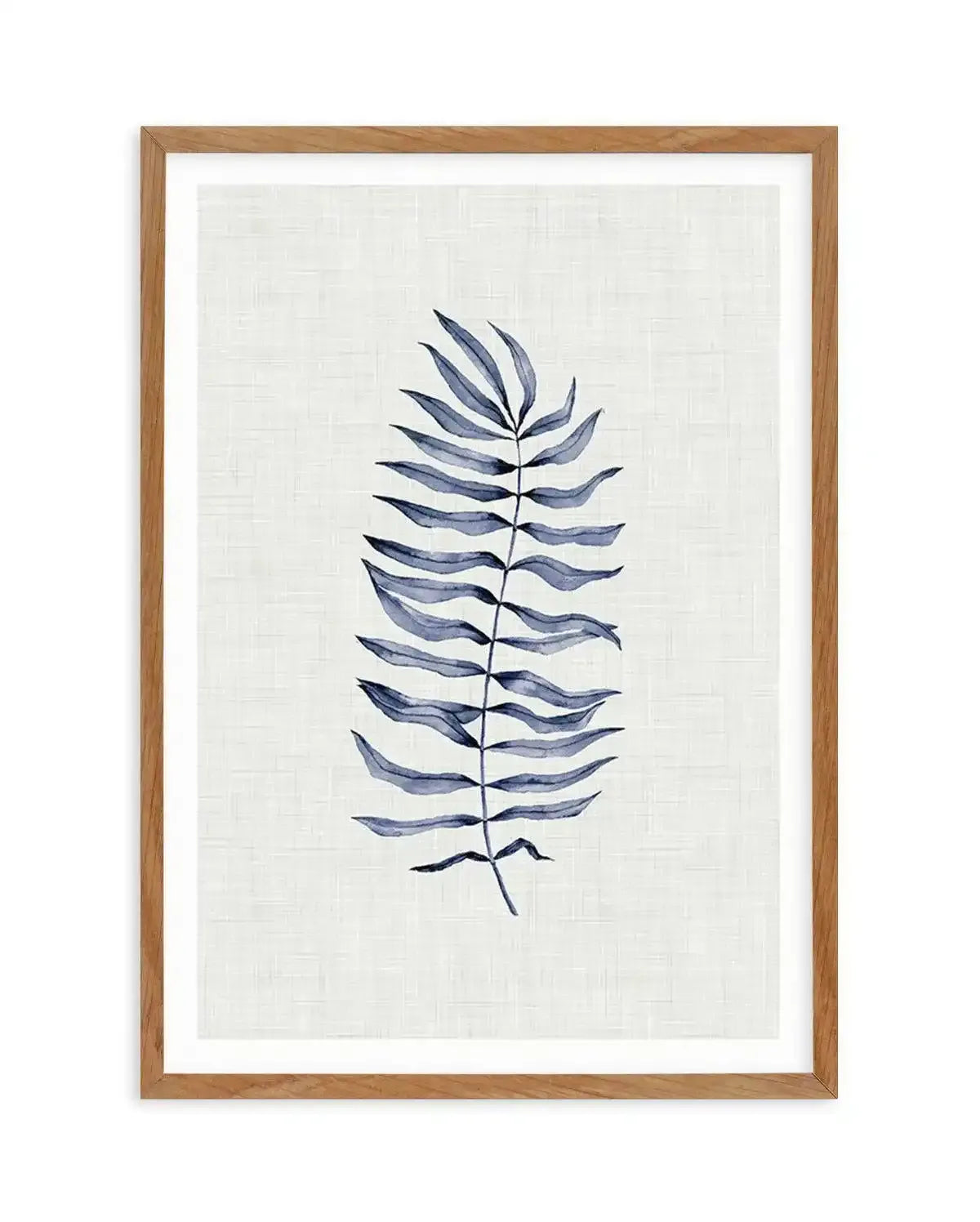 Blue Fern II Art Print-PRINT-Olive et Oriel-Olive et Oriel-50x70 cm | 19.6" x 27.5"-Walnut-With White Border-Buy-Australian-Art-Prints-Online-with-Olive-et-Oriel-Your-Artwork-Specialists-Austrailia-Decorate-With-Coastal-Photo-Wall-Art-Prints-From-Our-Beach-House-Artwork-Collection-Fine-Poster-and-Framed-Artwork