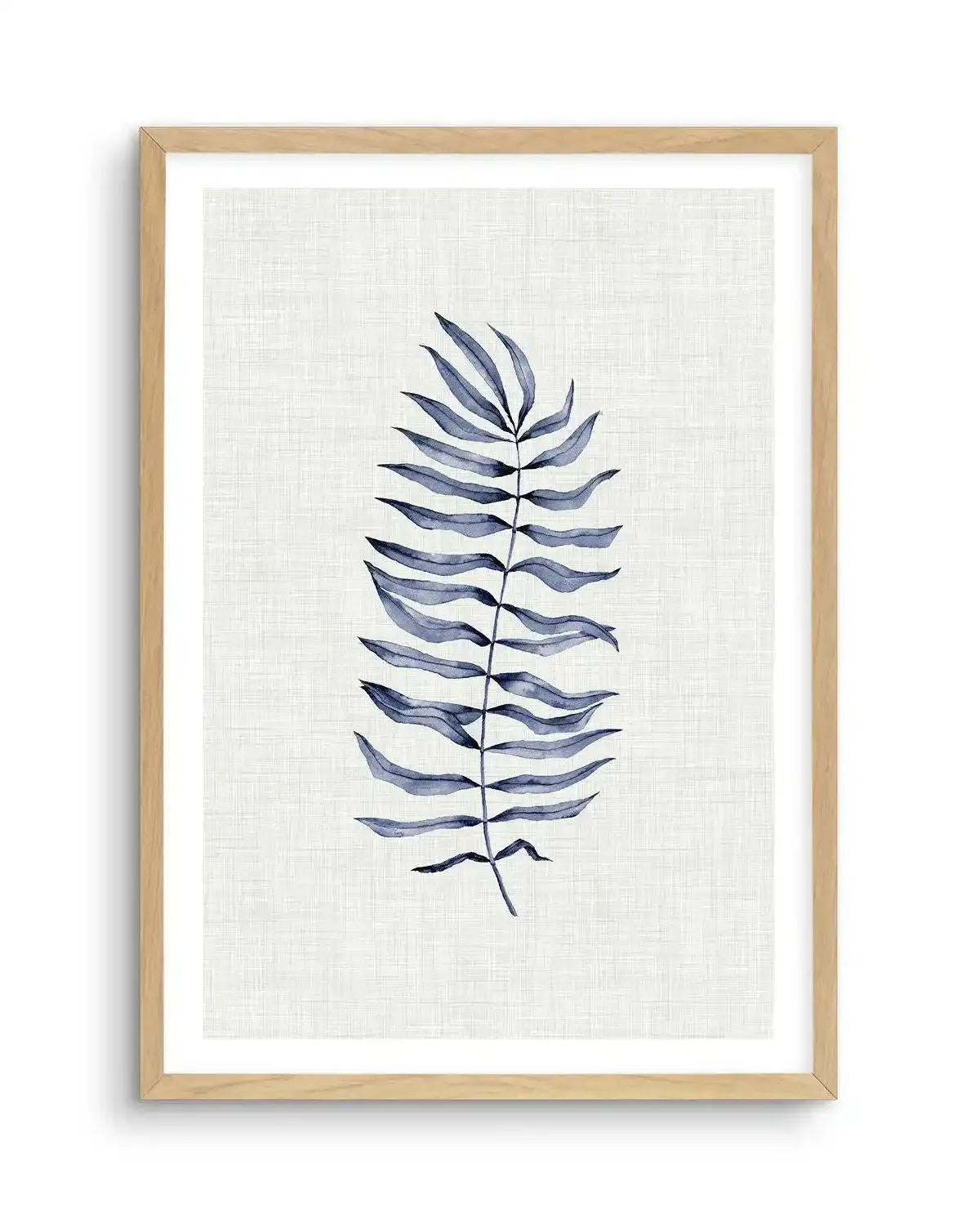 Blue Fern II Art Print-PRINT-Olive et Oriel-Olive et Oriel-A5 | 5.8" x 8.3" | 14.8 x 21cm-Oak-With White Border-Buy-Australian-Art-Prints-Online-with-Olive-et-Oriel-Your-Artwork-Specialists-Austrailia-Decorate-With-Coastal-Photo-Wall-Art-Prints-From-Our-Beach-House-Artwork-Collection-Fine-Poster-and-Framed-Artwork
