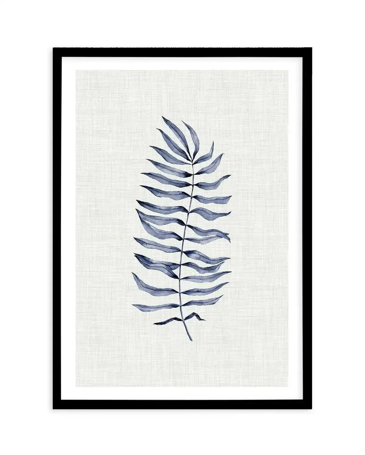 Blue Fern II Art Print-PRINT-Olive et Oriel-Olive et Oriel-A5 | 5.8" x 8.3" | 14.8 x 21cm-Black-With White Border-Buy-Australian-Art-Prints-Online-with-Olive-et-Oriel-Your-Artwork-Specialists-Austrailia-Decorate-With-Coastal-Photo-Wall-Art-Prints-From-Our-Beach-House-Artwork-Collection-Fine-Poster-and-Framed-Artwork