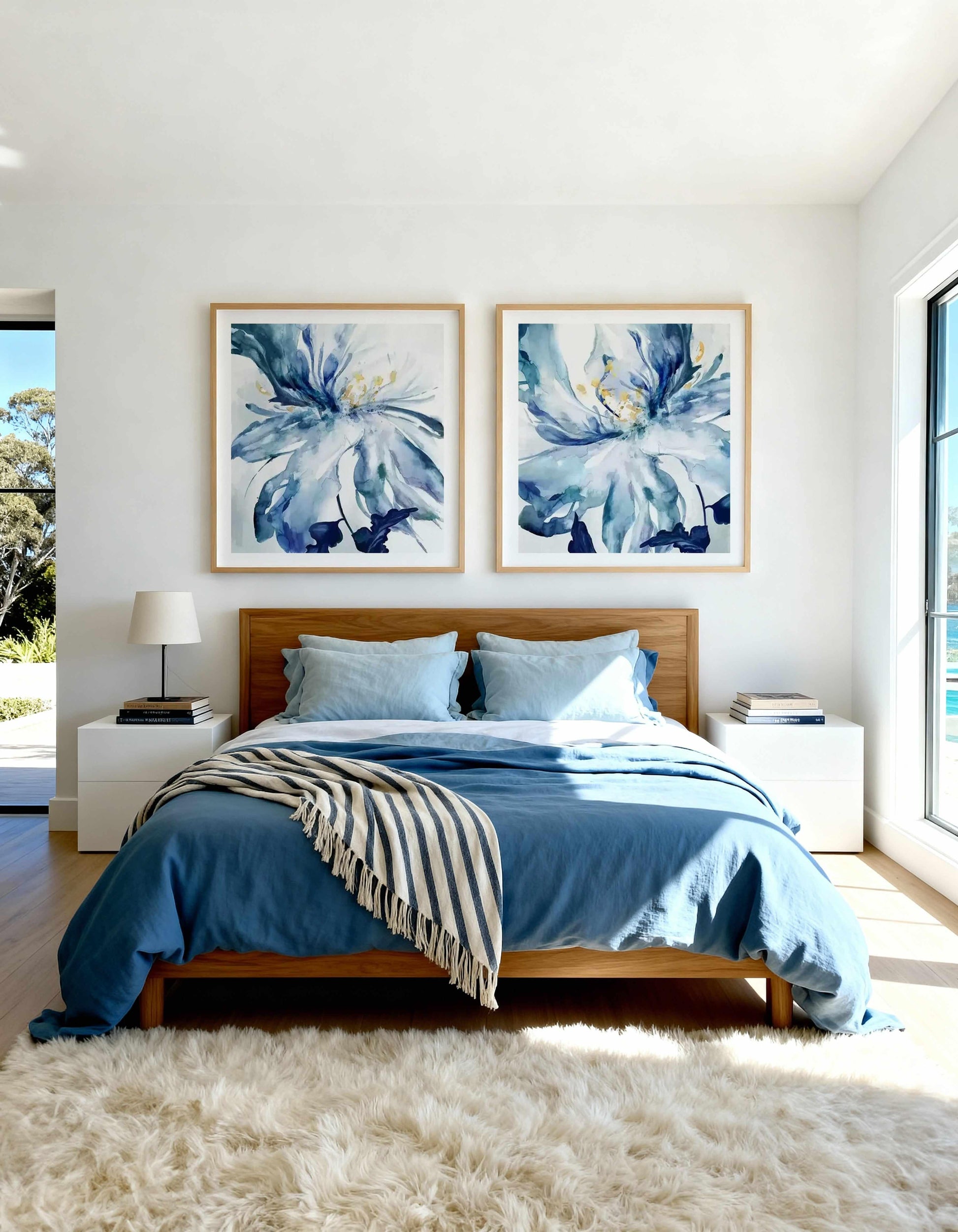Blue Grande I & II Art Print Set of 2 | Matching Wall Art from Olive et Oriel where you can shop wallpaper and artworks online