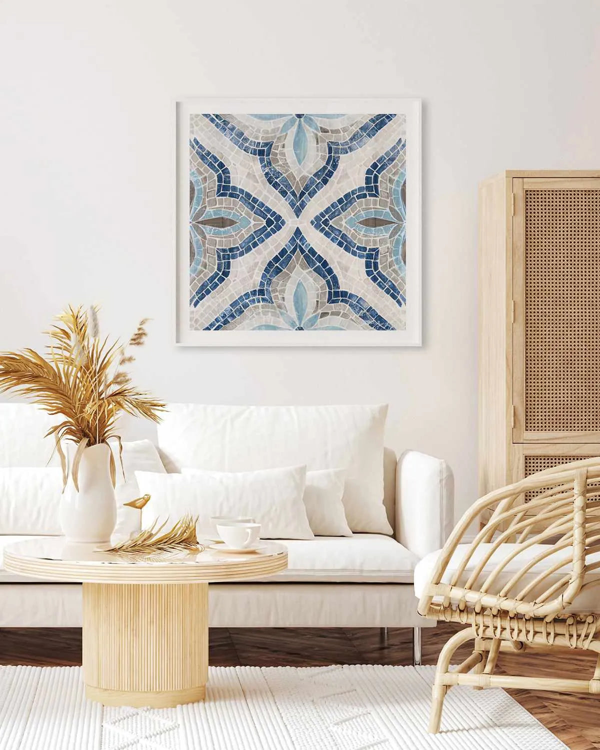 Blue Moroccan Tile Art Print from Olive et Oriel where you can shop wallpaper and artworks online