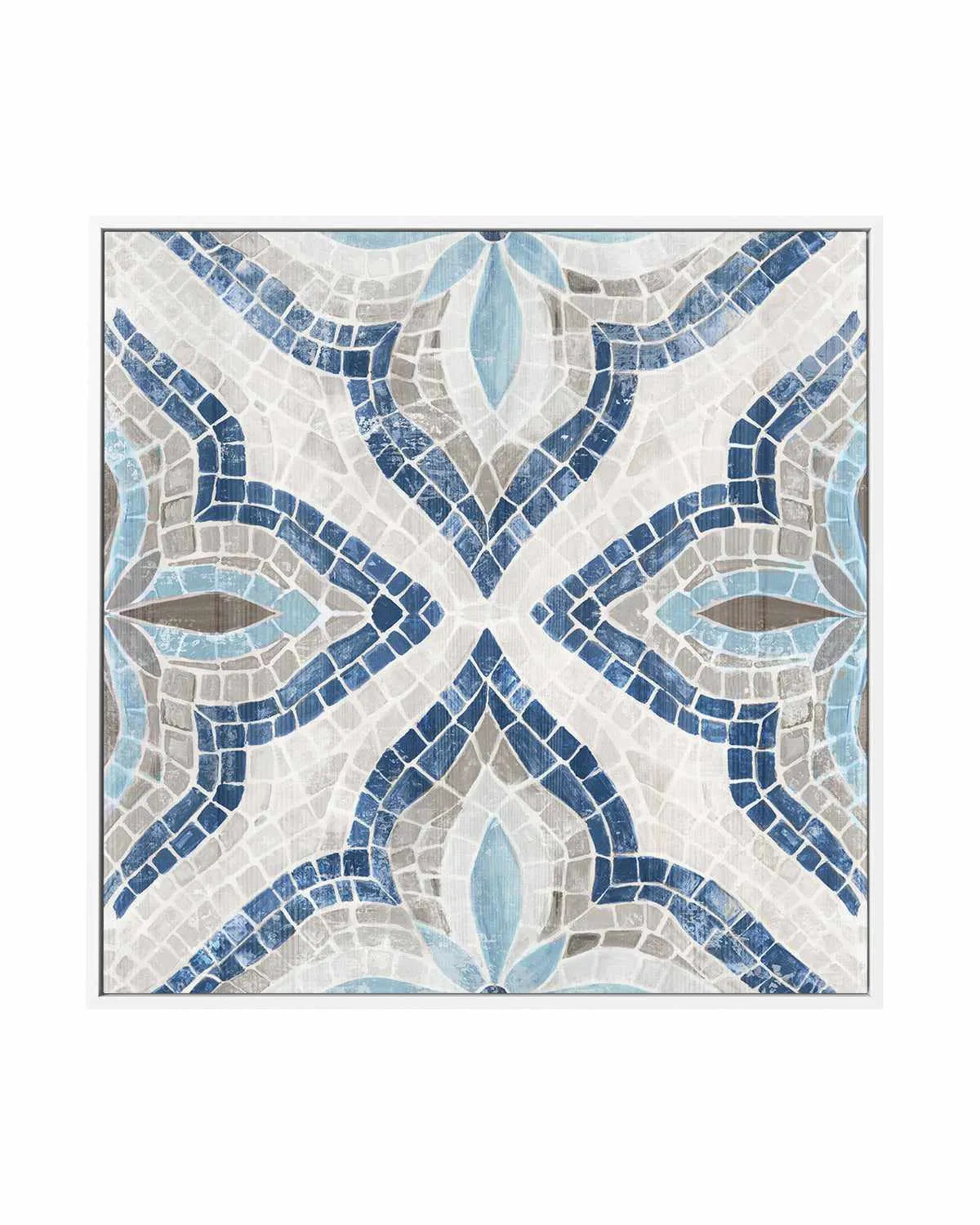 Blue Moroccan Tile | Framed Canvas Art Print from Olive et Oriel where you can shop wallpaper and artworks online