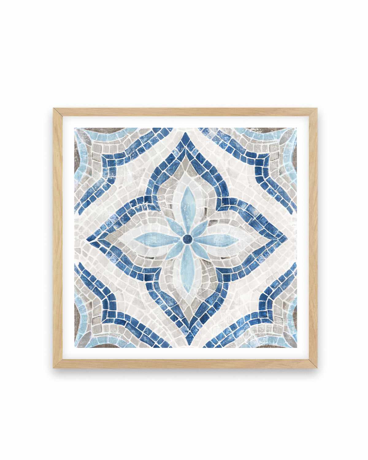 Blue Single Moroccan Tile Art Print