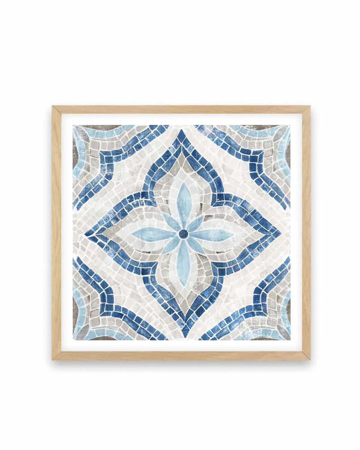 Blue Single Moroccan Tile Art Print from Olive et Oriel where you can shop wallpaper and artworks online