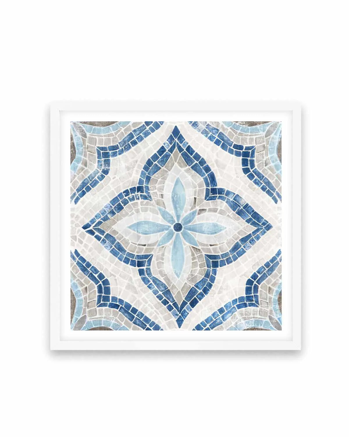 Blue Single Moroccan Tile Art Print from Olive et Oriel where you can shop wallpaper and artworks online