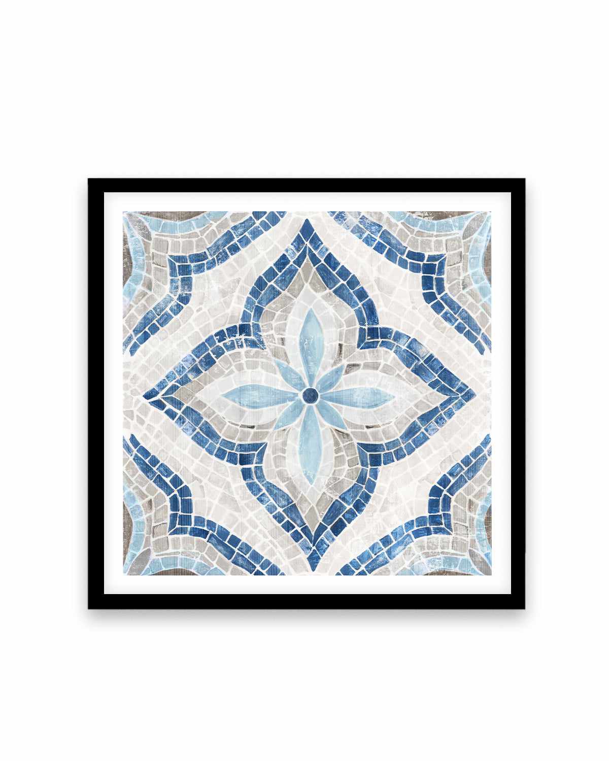 Blue Single Moroccan Tile Art Print