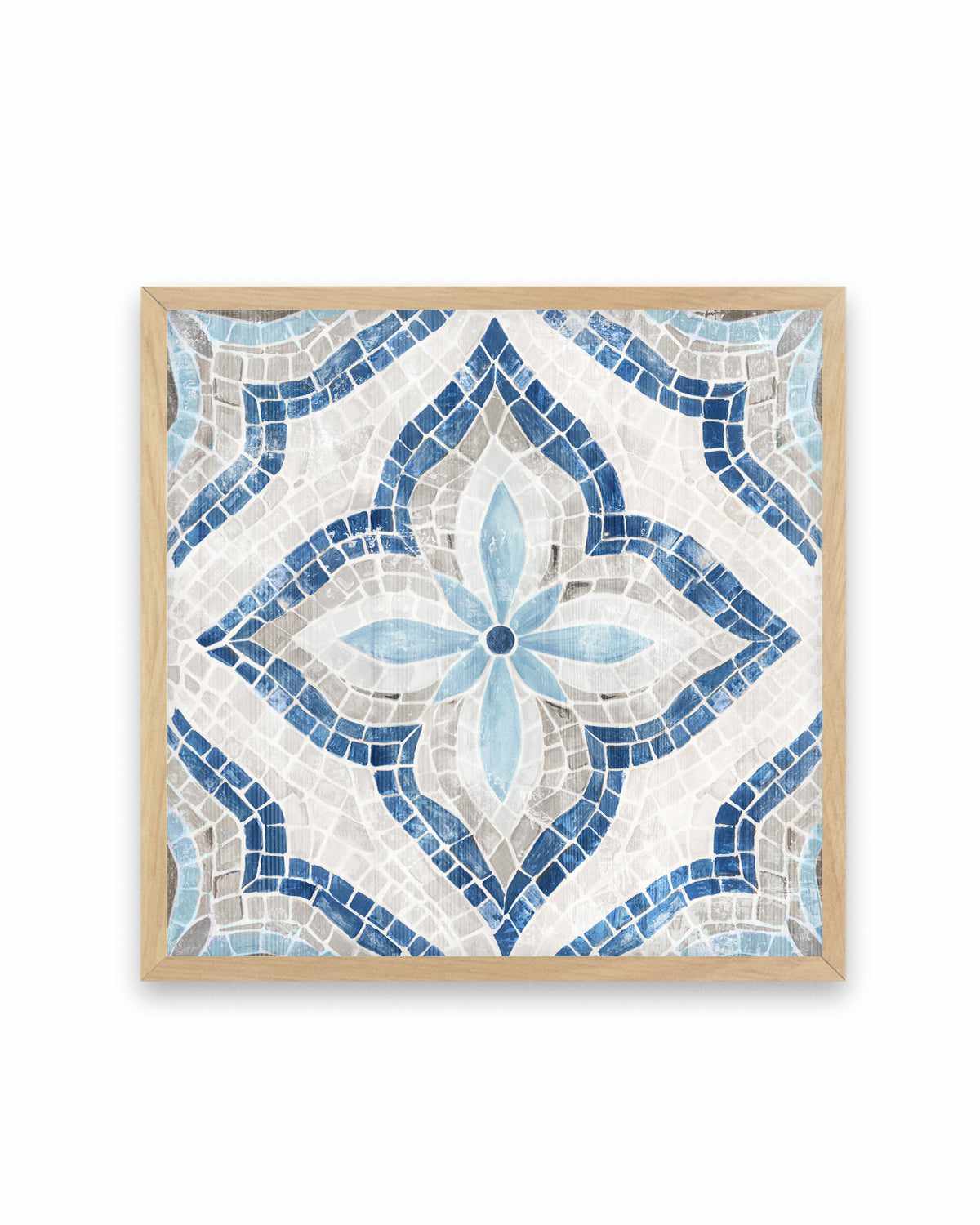 Blue Single Moroccan Tile Art Print