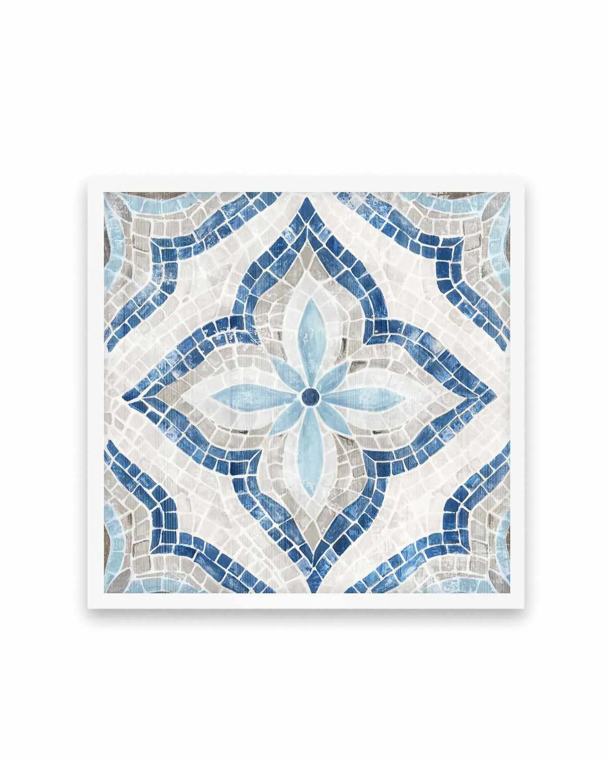 Blue Single Moroccan Tile Art Print from Olive et Oriel where you can shop wallpaper and artworks online