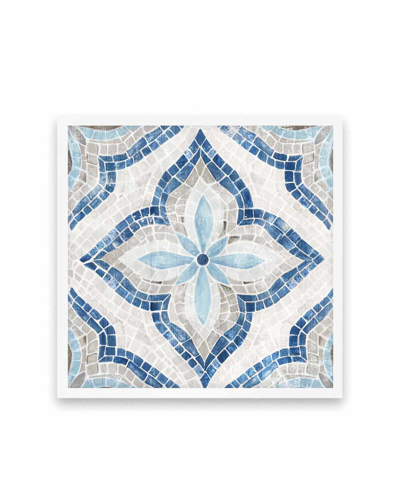 Blue Single Moroccan Tile Art Print