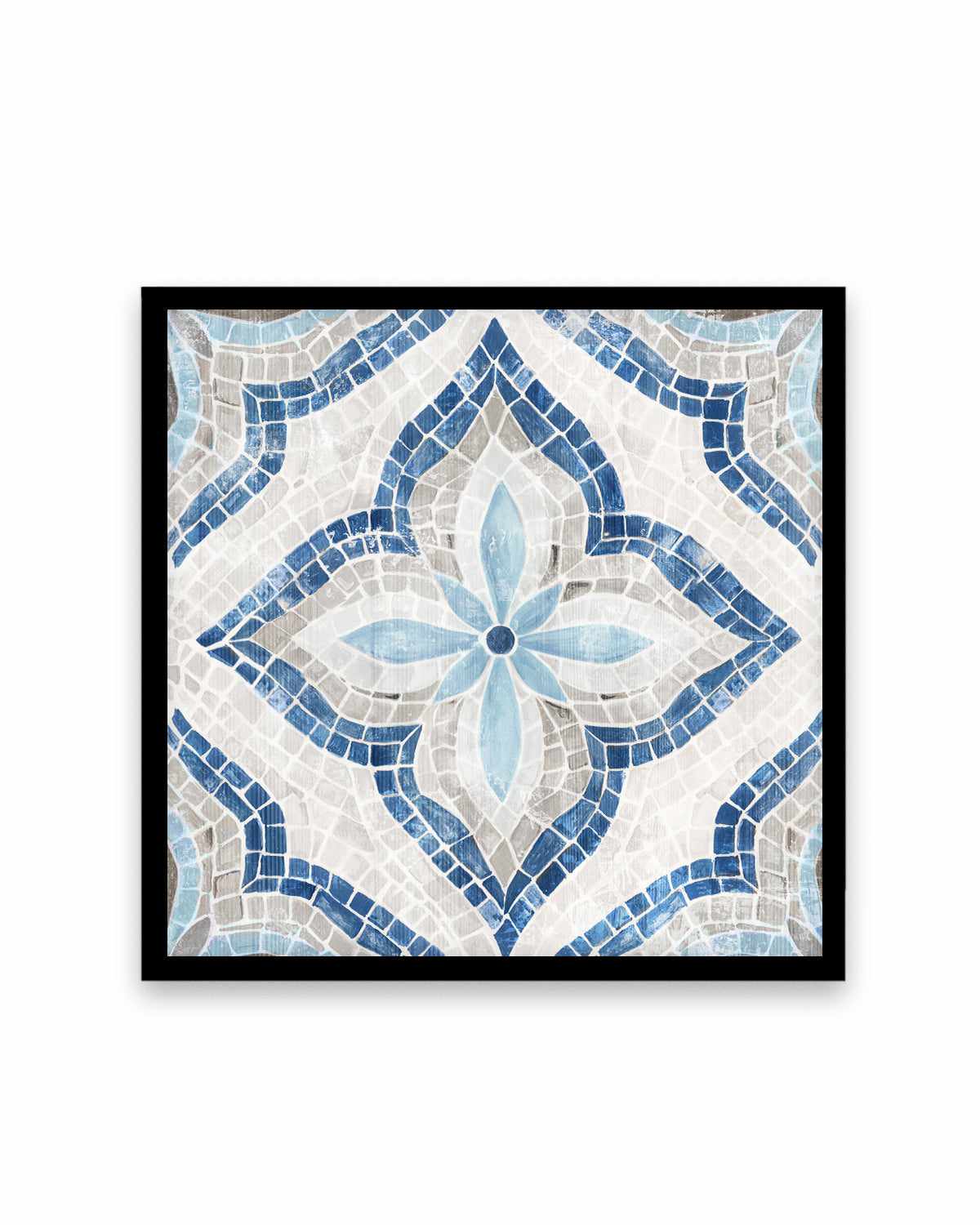 Blue Single Moroccan Tile Art Print