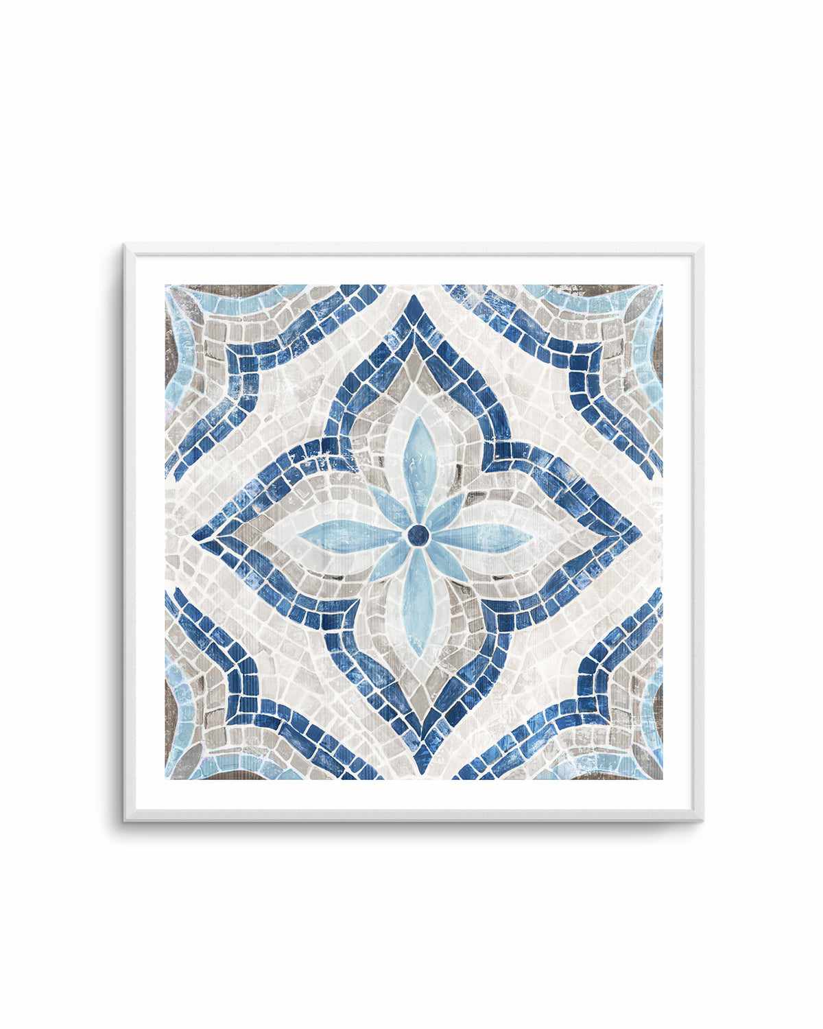 Blue Single Moroccan Tile Art Print