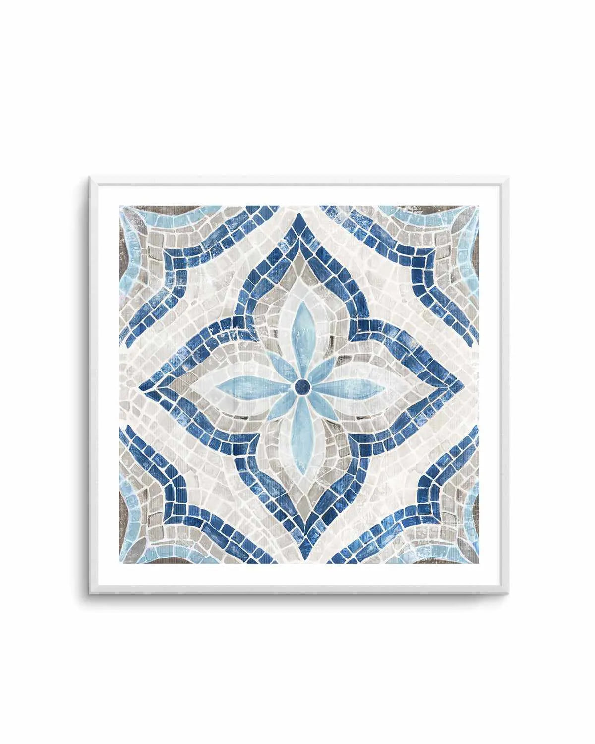 Blue Single Moroccan Tile Art Print from Olive et Oriel where you can shop wallpaper and artworks online