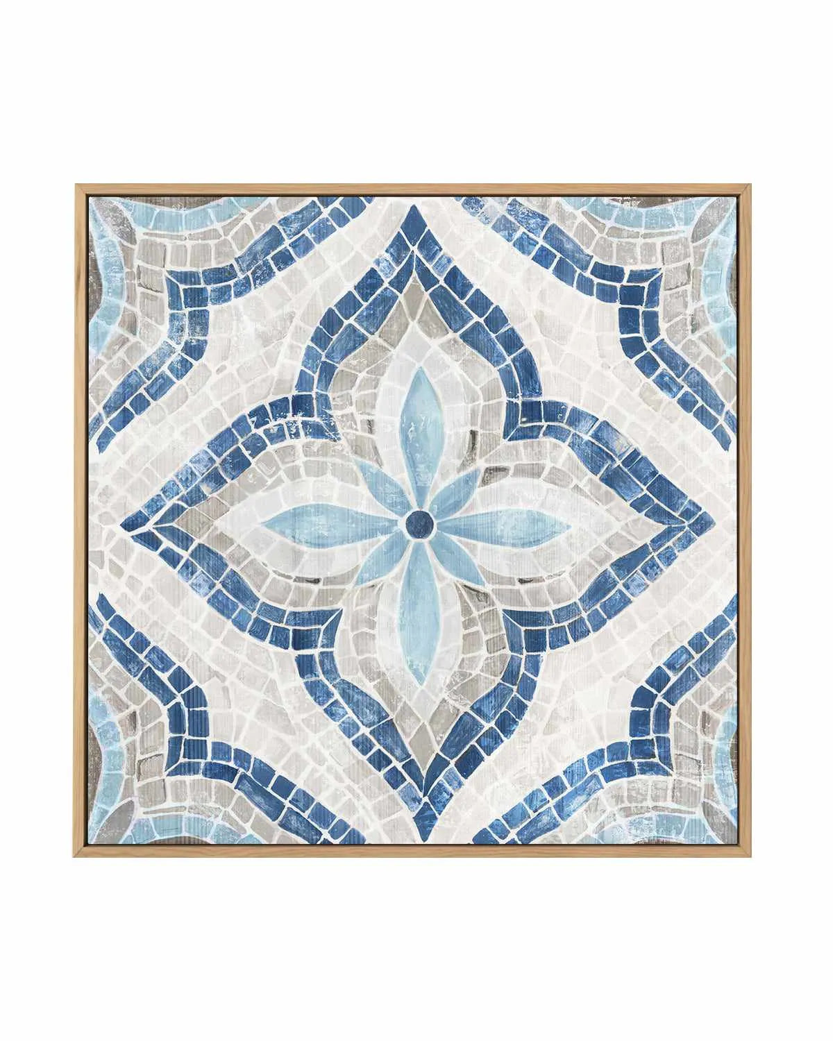Blue Single Moroccan Tile | Framed Canvas Art Print from Olive et Oriel where you can shop wallpaper and artworks online