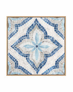 Blue Single Moroccan Tile | Framed Canvas Art Print