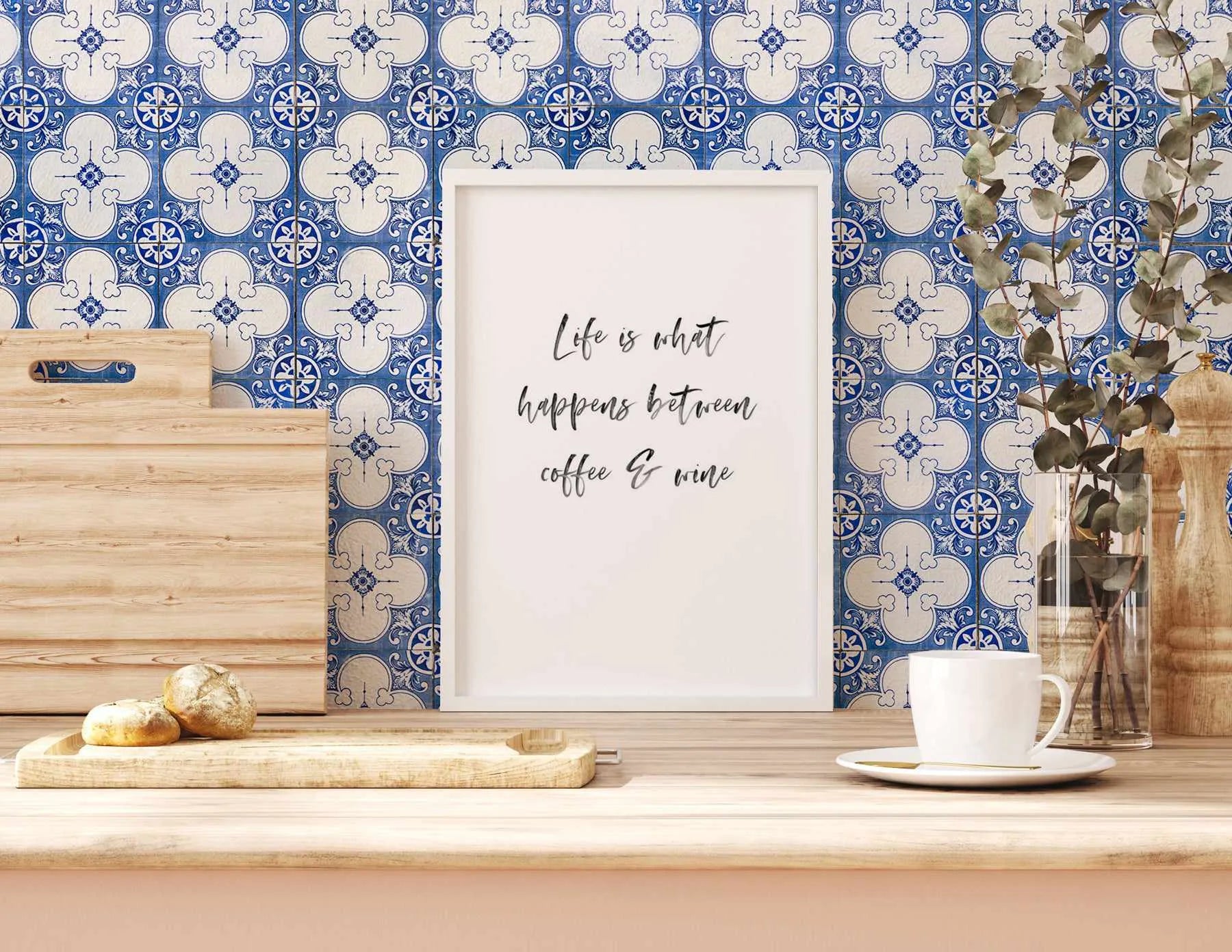 Royal Blue Tile Wallpaper from Olive et Oriel where you can shop wallpaper and artworks online