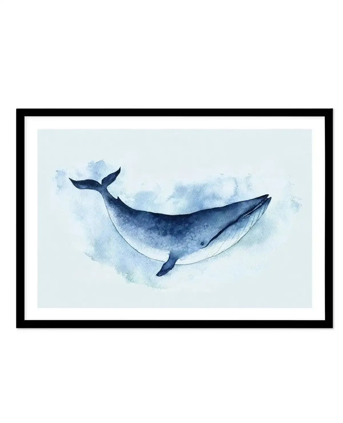 Blue Whale | LS Art Print-PRINT-Olive et Oriel-Olive et Oriel-A5 | 5.8" x 8.3" | 14.8 x 21cm-Black-With White Border-Buy-Australian-Art-Prints-Online-with-Olive-et-Oriel-Your-Artwork-Specialists-Austrailia-Decorate-With-Coastal-Photo-Wall-Art-Prints-From-Our-Beach-House-Artwork-Collection-Fine-Poster-and-Framed-Artwork