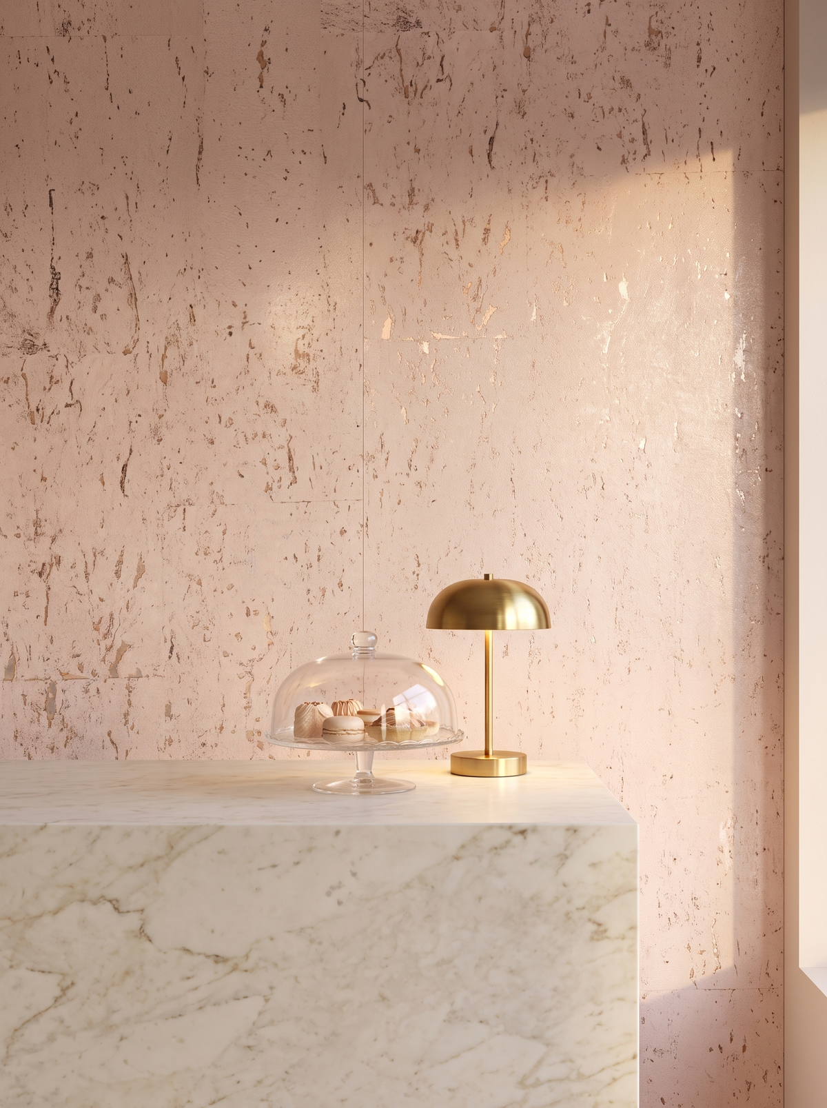 blush pearl cork wallpaper cafe wallcovering